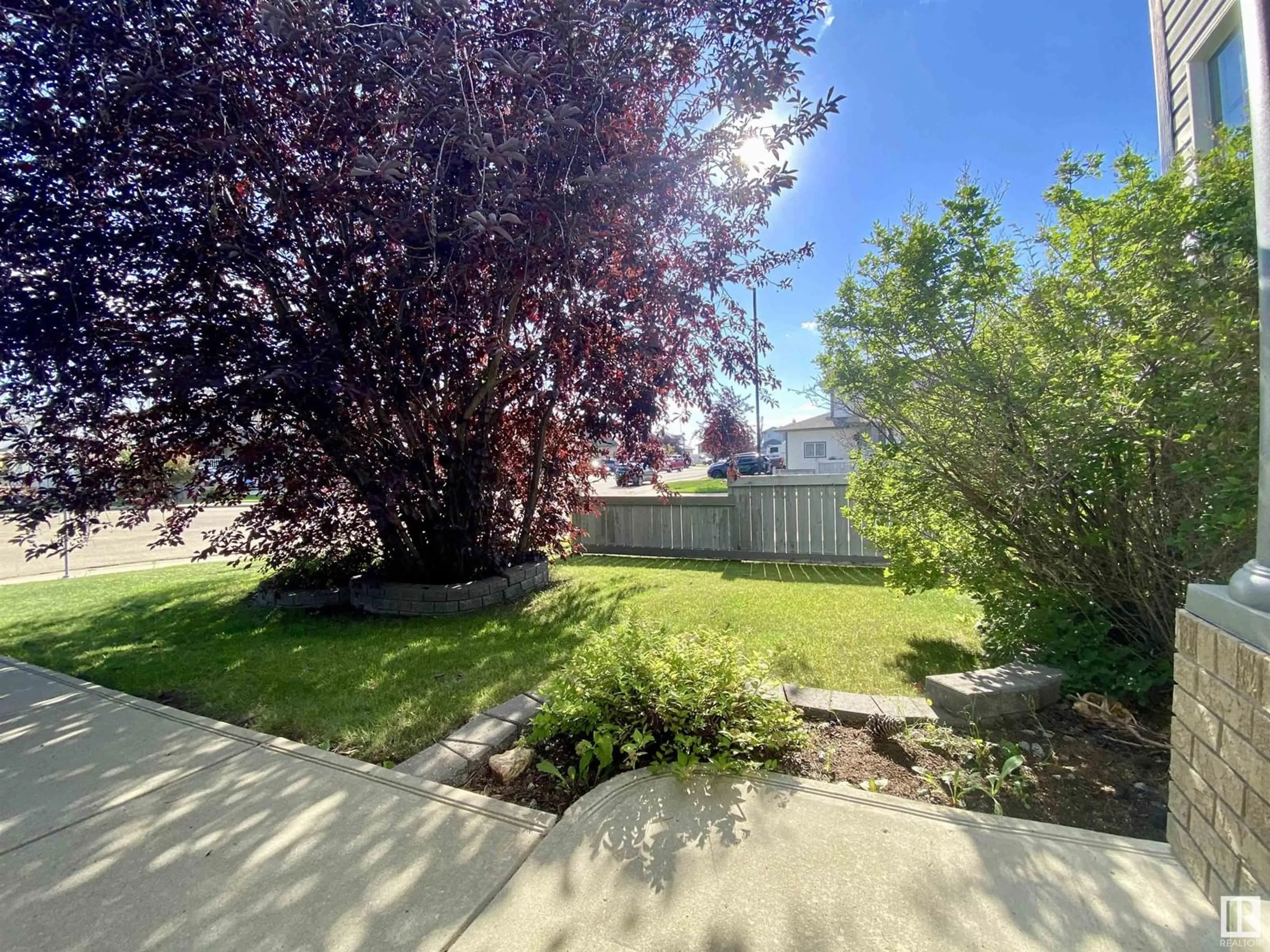 A pic from exterior of the house or condo, the fenced backyard for 10932 177 AV NW, Edmonton Alberta T5X6H5