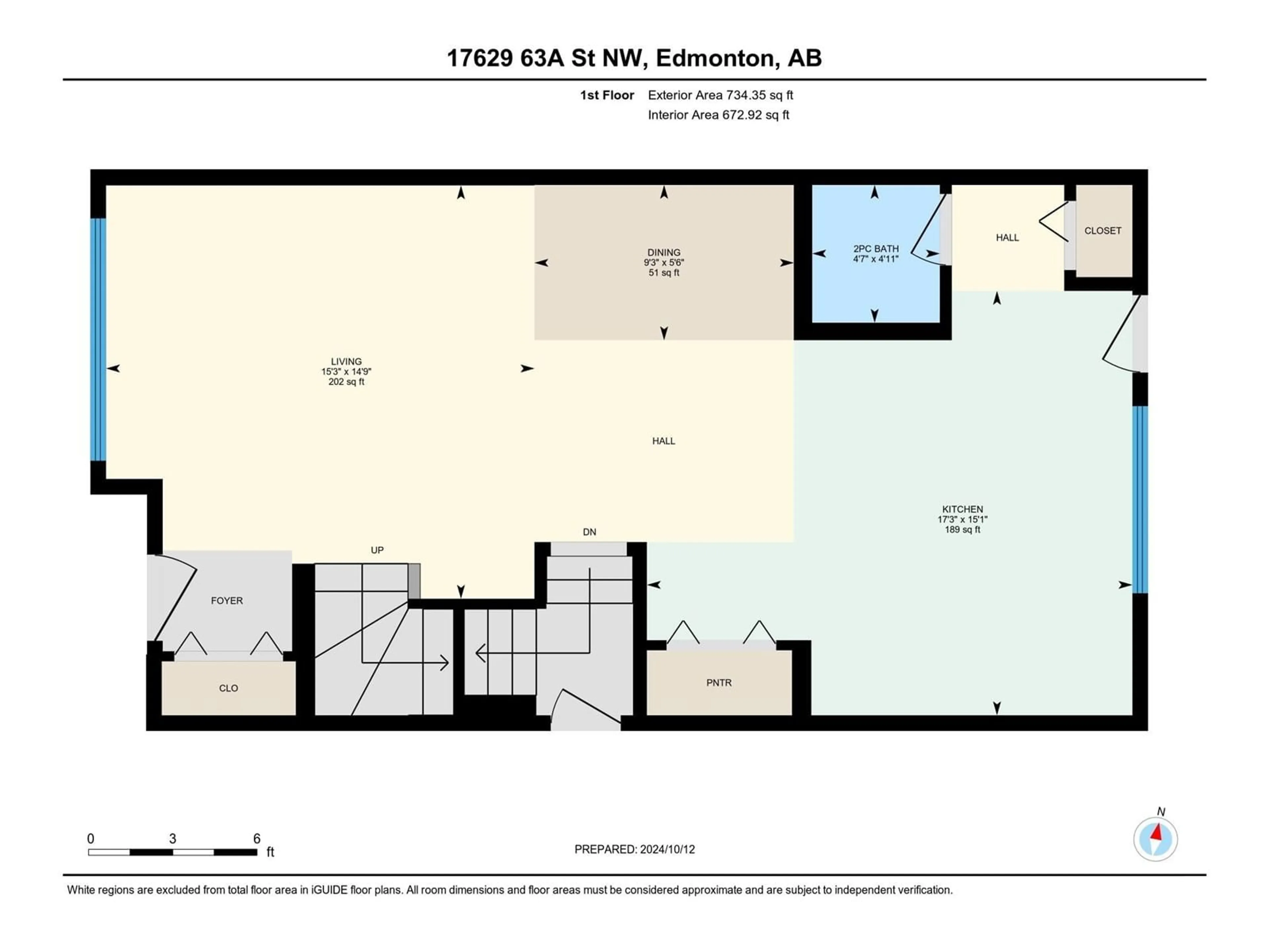 Floor plan for 17629 63A ST NW, Edmonton Alberta T5Y0Y8