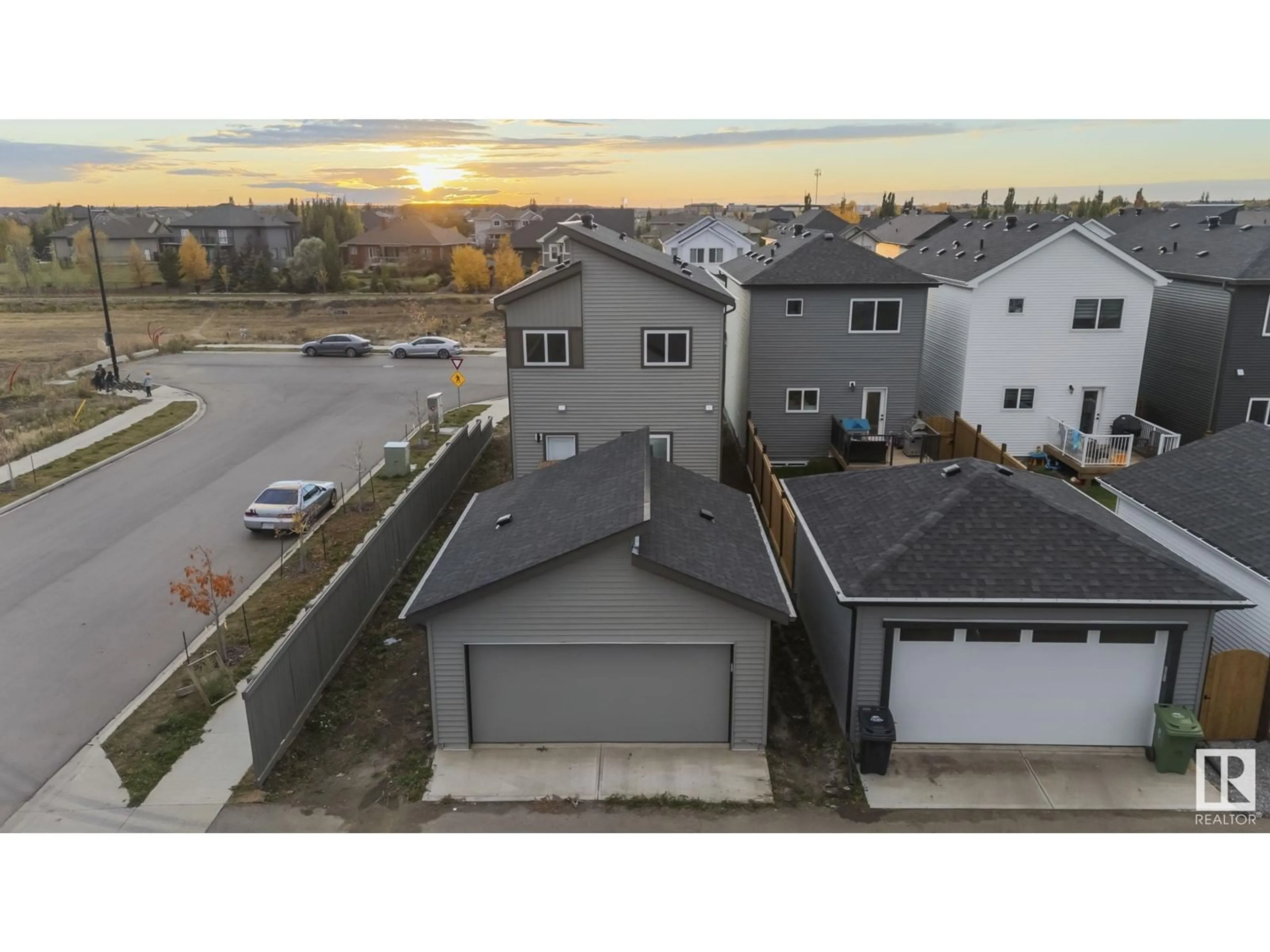 A pic from exterior of the house or condo, the fenced backyard for 41 DORAIS WY, Fort Saskatchewan Alberta T8L0X3