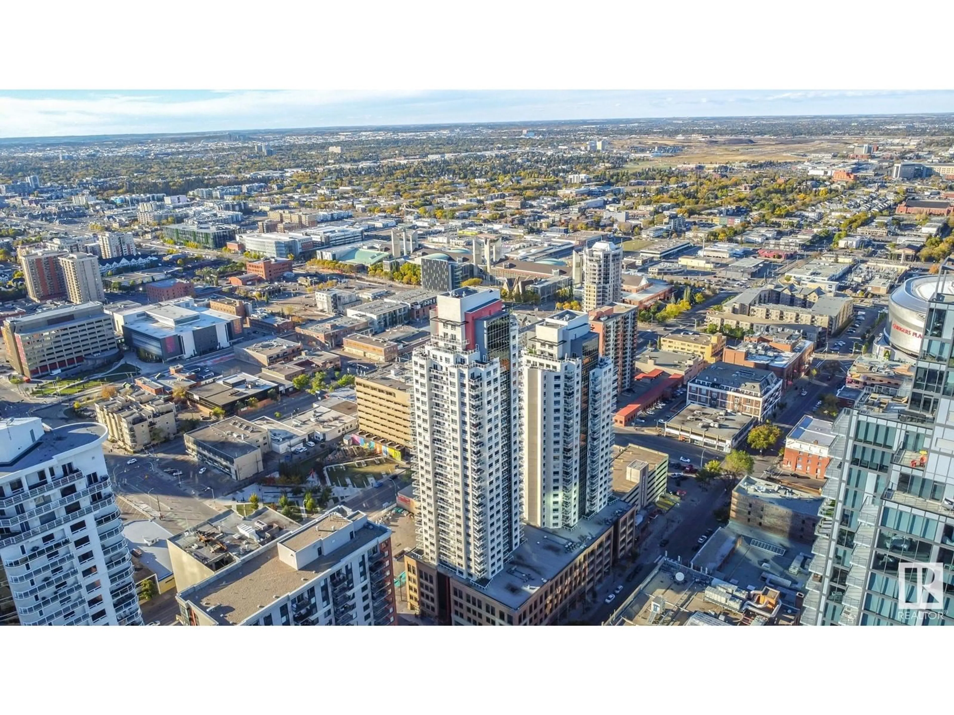 A pic from exterior of the house or condo, the view of city buildings for #1706 10410 102 AV NW, Edmonton Alberta T5J0E9