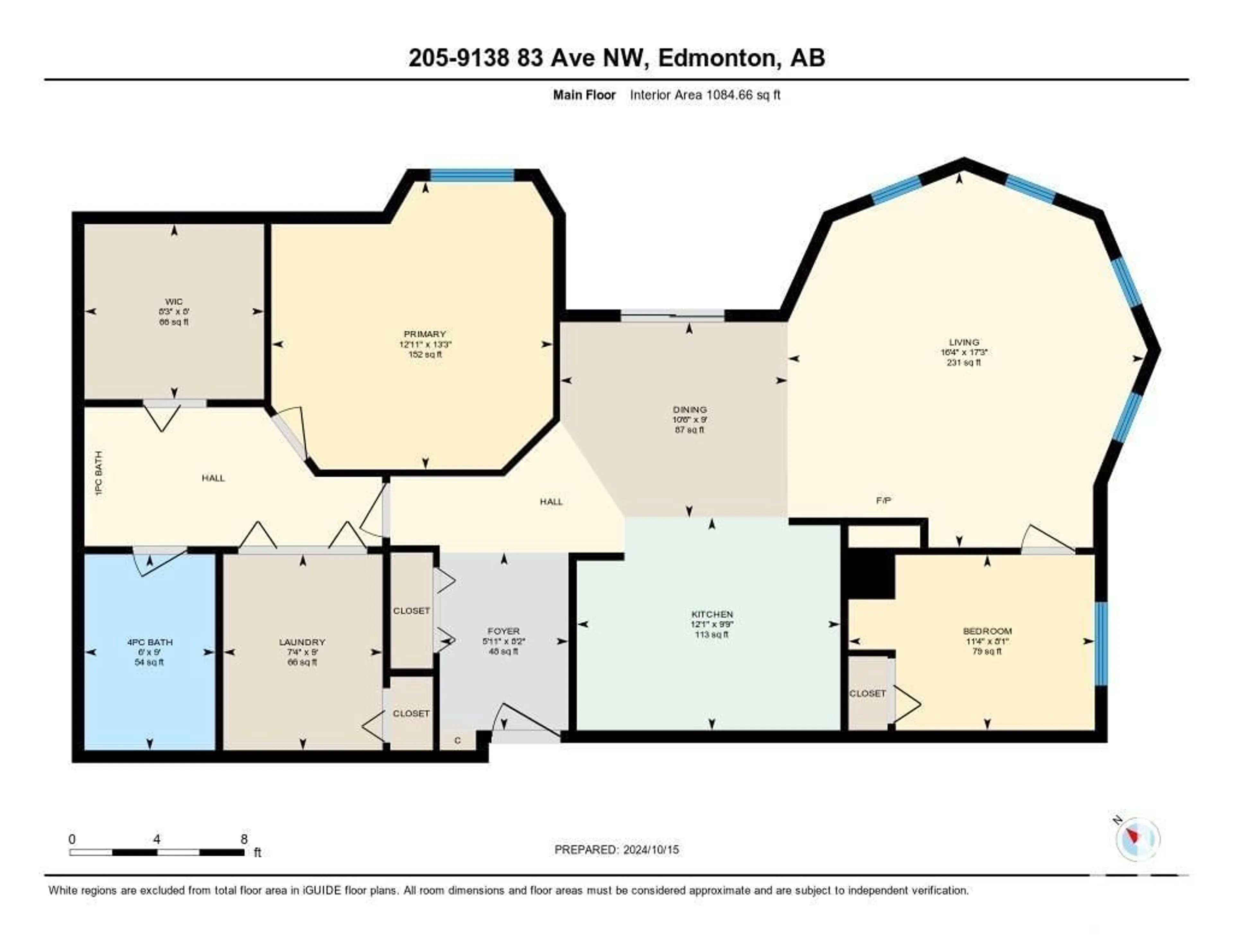 Floor plan for #205 9138 83 AV NW, Edmonton Alberta T6C1B7