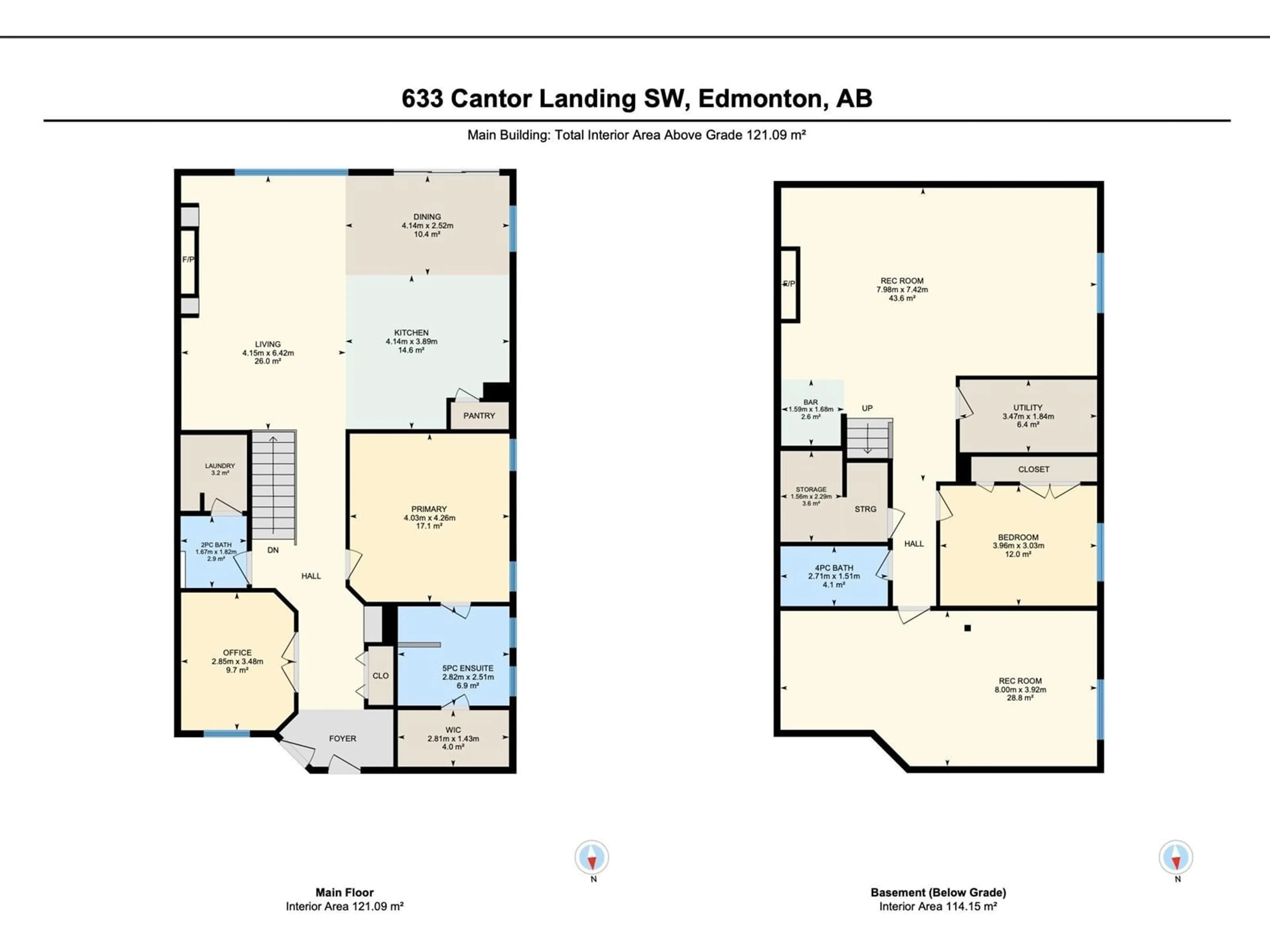 Floor plan for 633 CANTOR LD SW, Edmonton Alberta T6W0V6