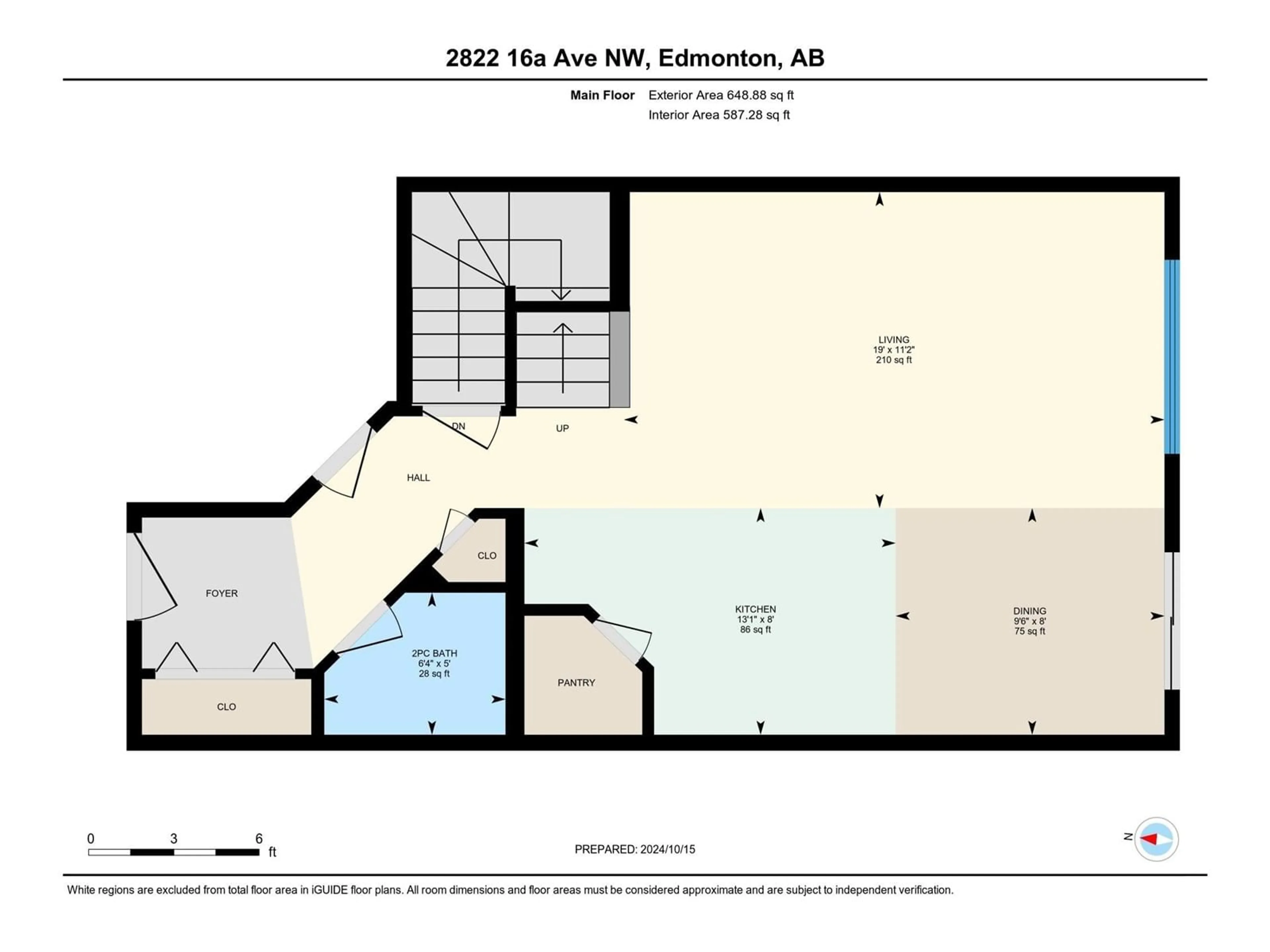 Floor plan for 2822 16A AV NW, Edmonton Alberta T6T0T7