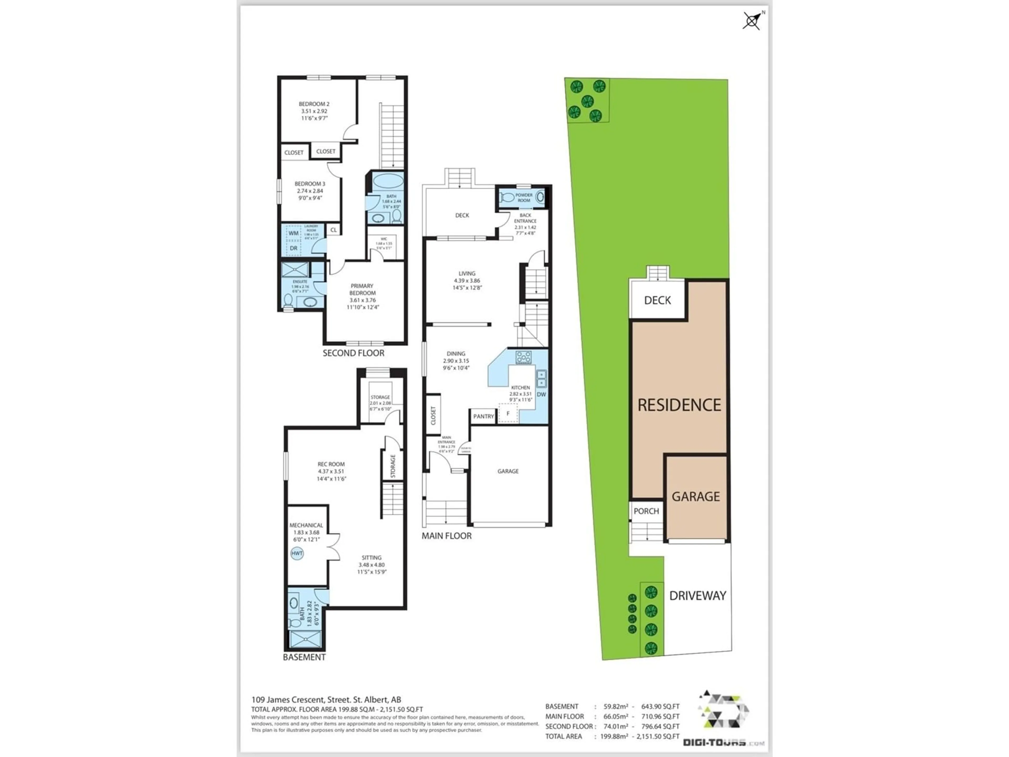 Floor plan for 109 James Crescent, St. Albert Alberta T8N7S6