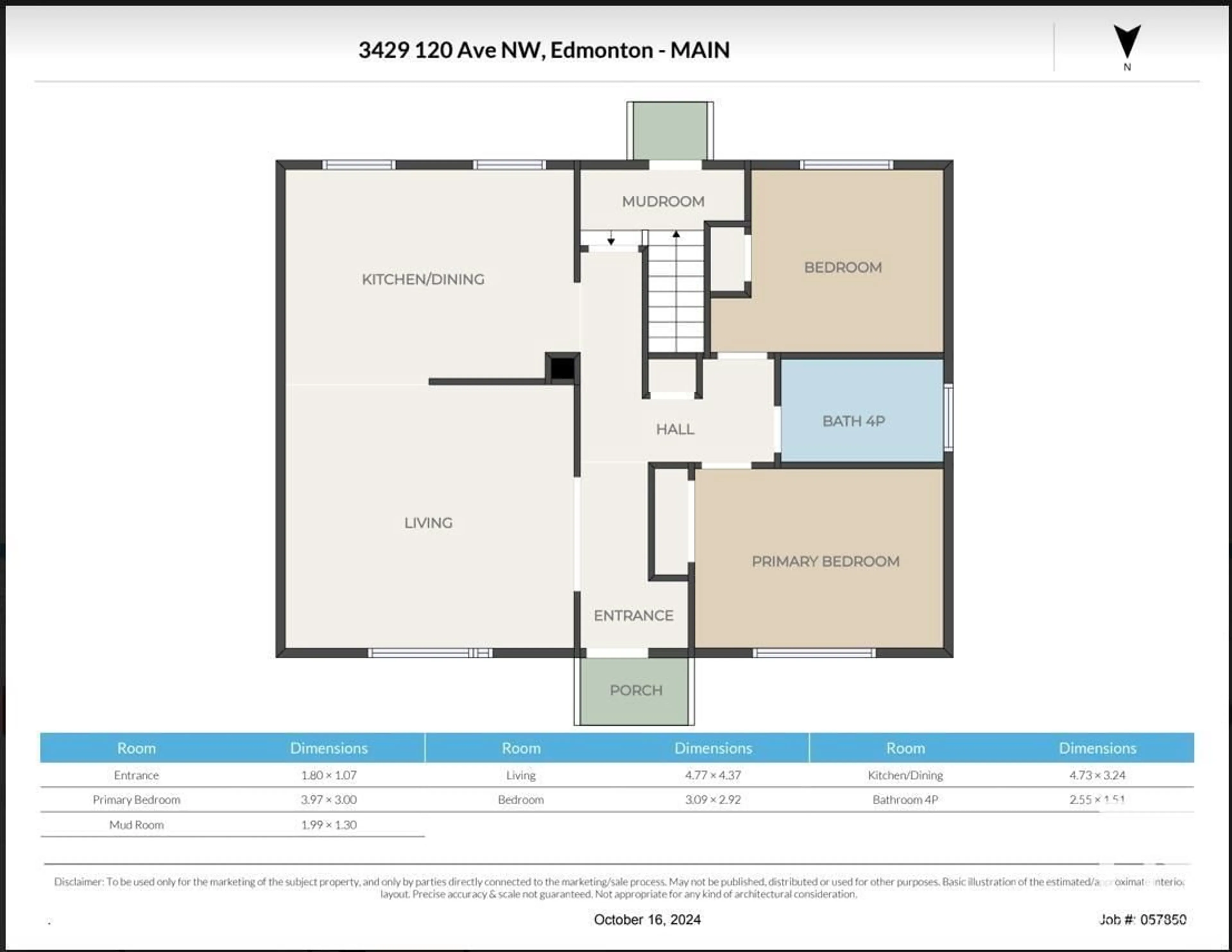 Floor plan for 3429 120 AV NW, Edmonton Alberta T5W1K1