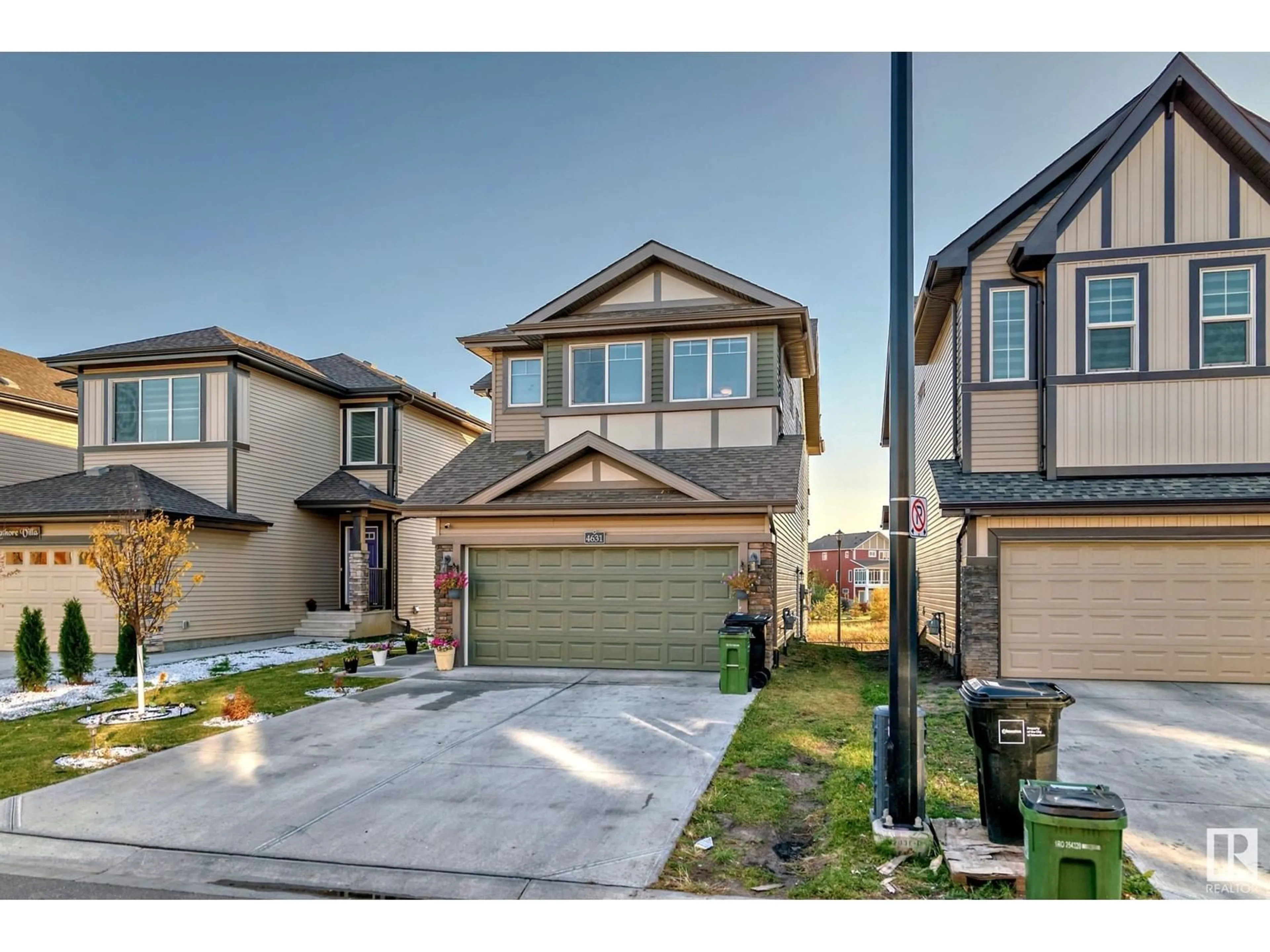 Frontside or backside of a home, the street view for 4631 175 AV NW, Edmonton Alberta T5Y4A1