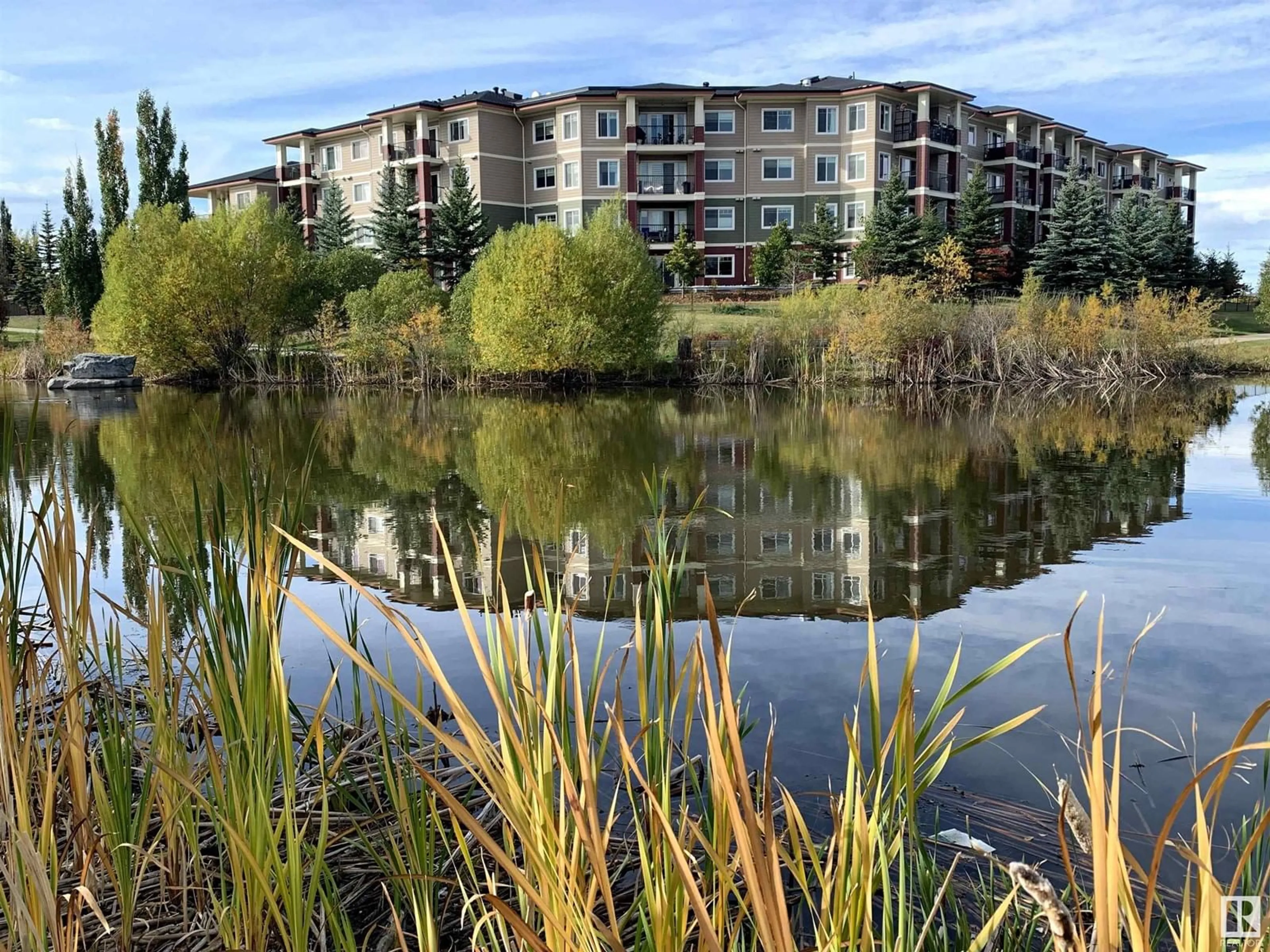 A pic from exterior of the house or condo, the view of lake or river for #409 7021 SOUTH TERWILLEGAR DR NW, Edmonton Alberta T6R0W5