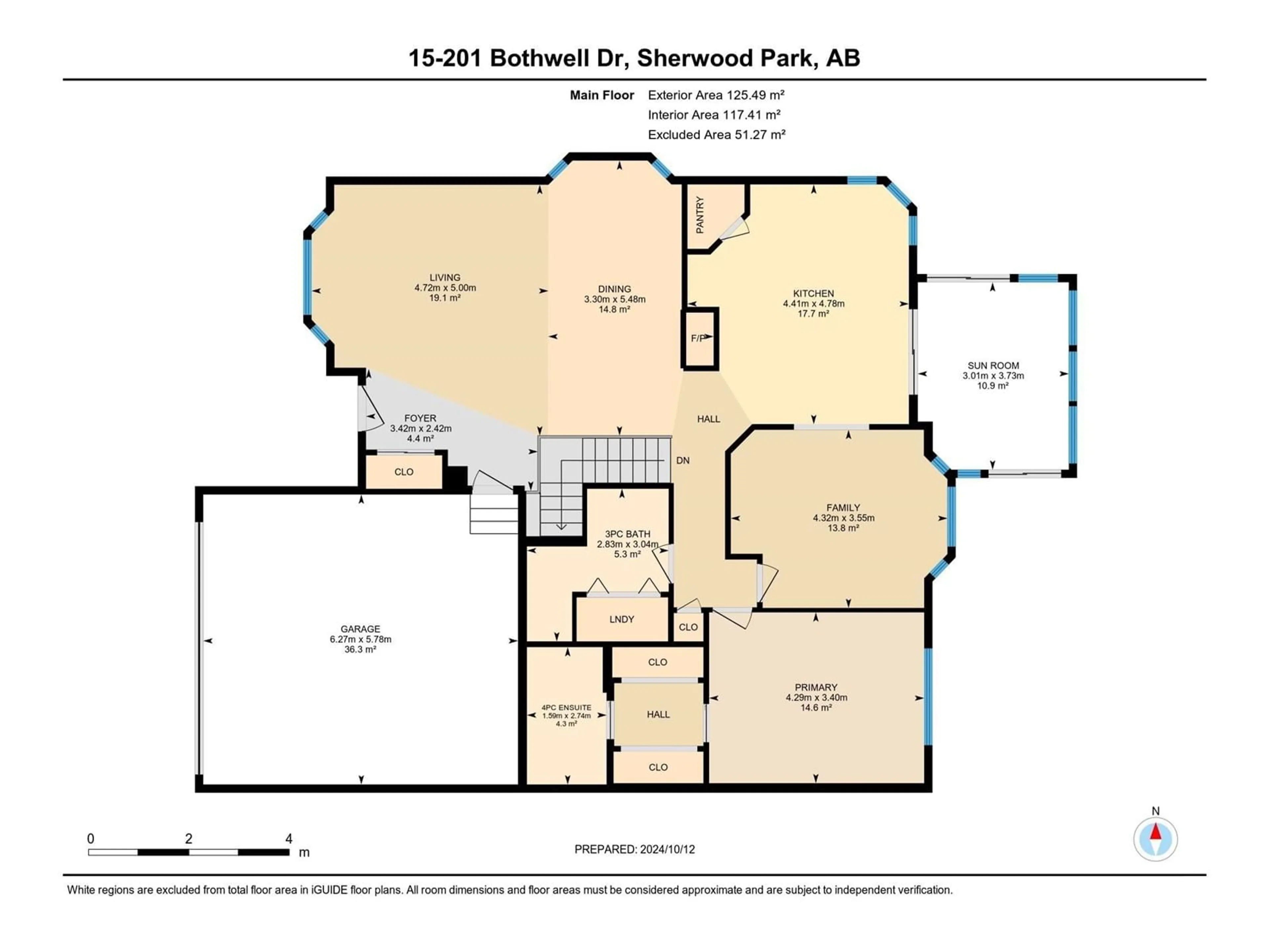 Floor plan for #15 201 BOTHWELL DR, Sherwood Park Alberta T8H2C8