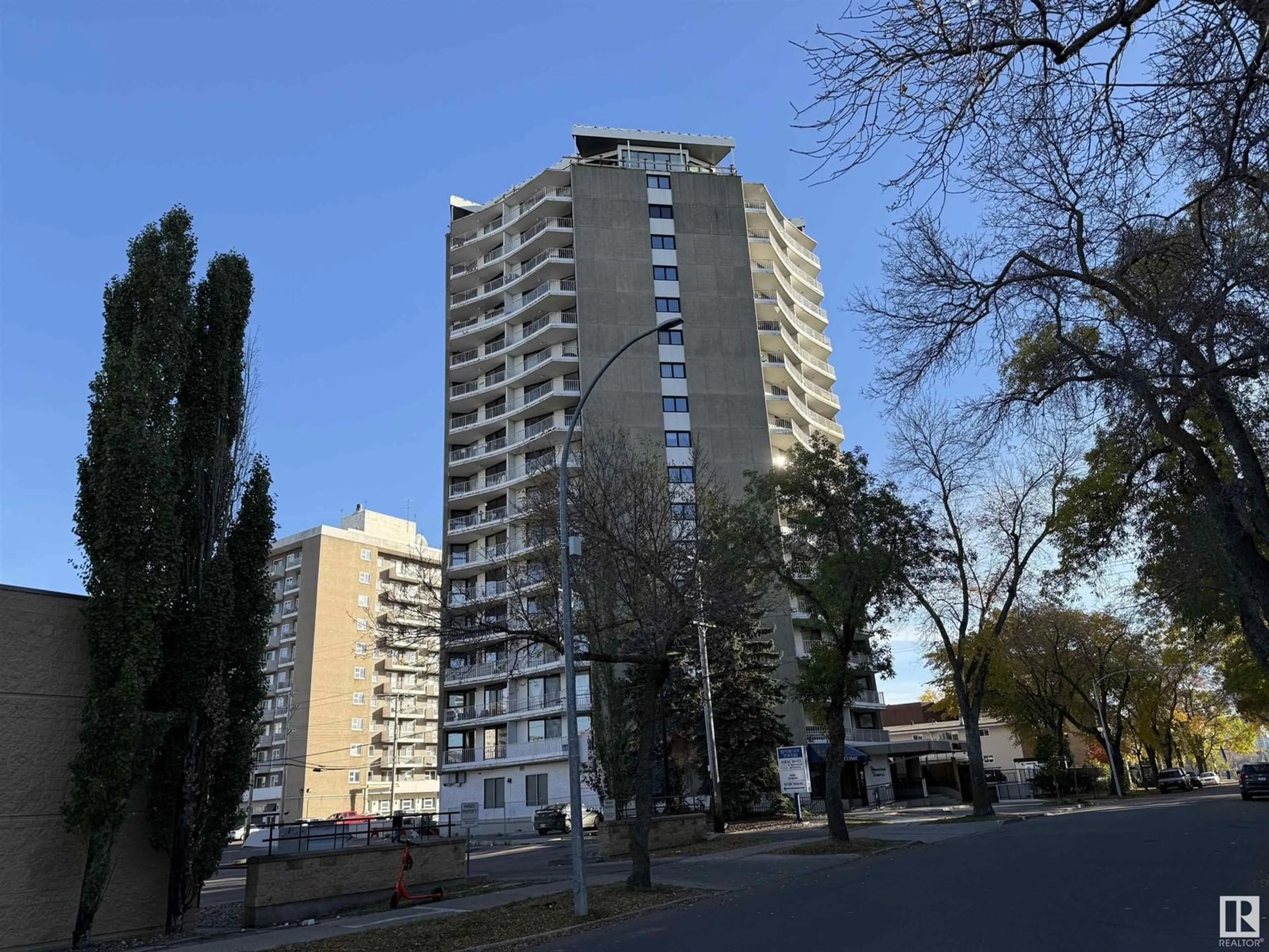 A pic from exterior of the house or condo, the street view for #401 10045 117 ST NW, Edmonton Alberta T5K1W8