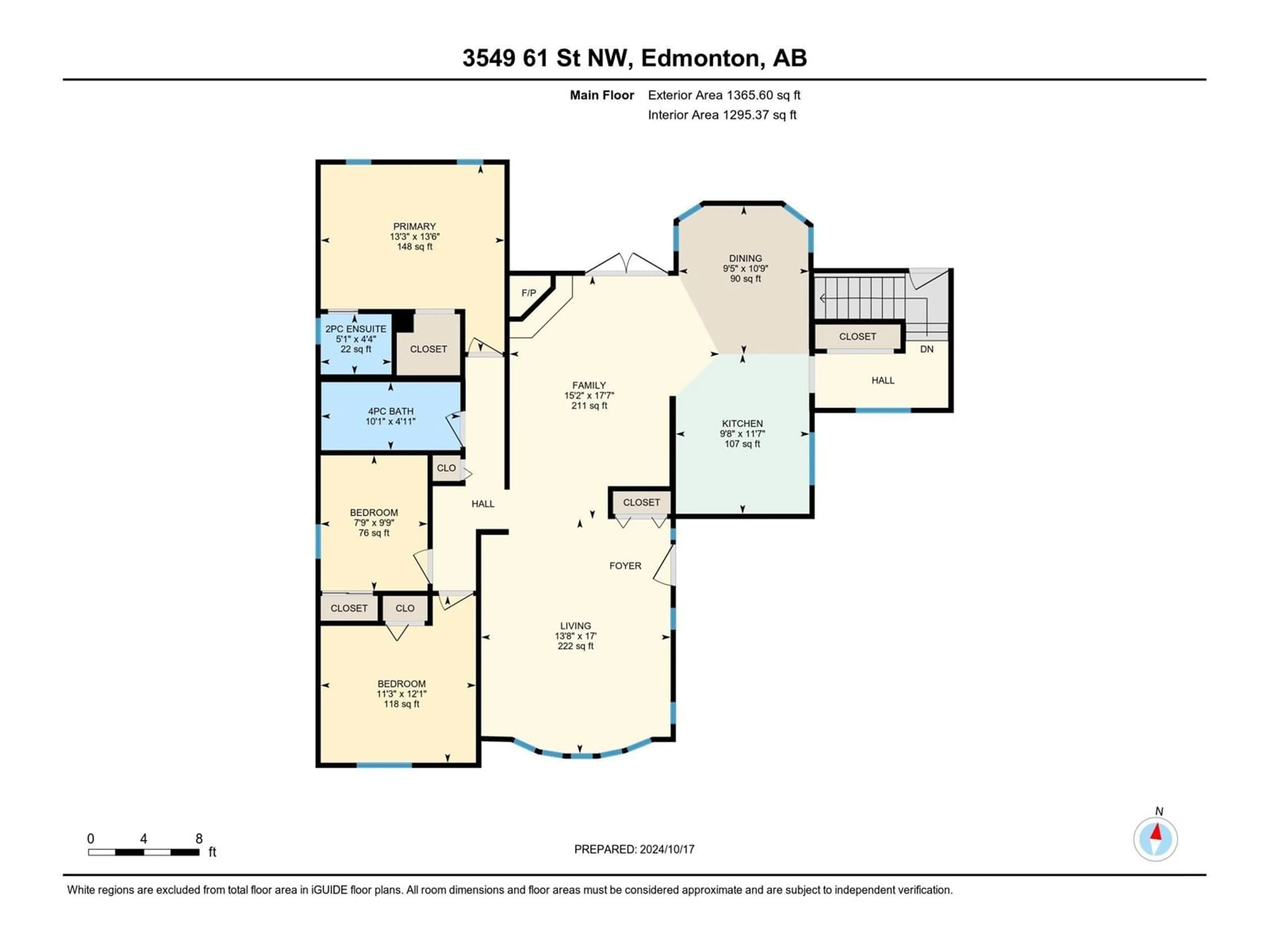 Floor plan for 3549 61 ST NW, Edmonton Alberta T6L1H1