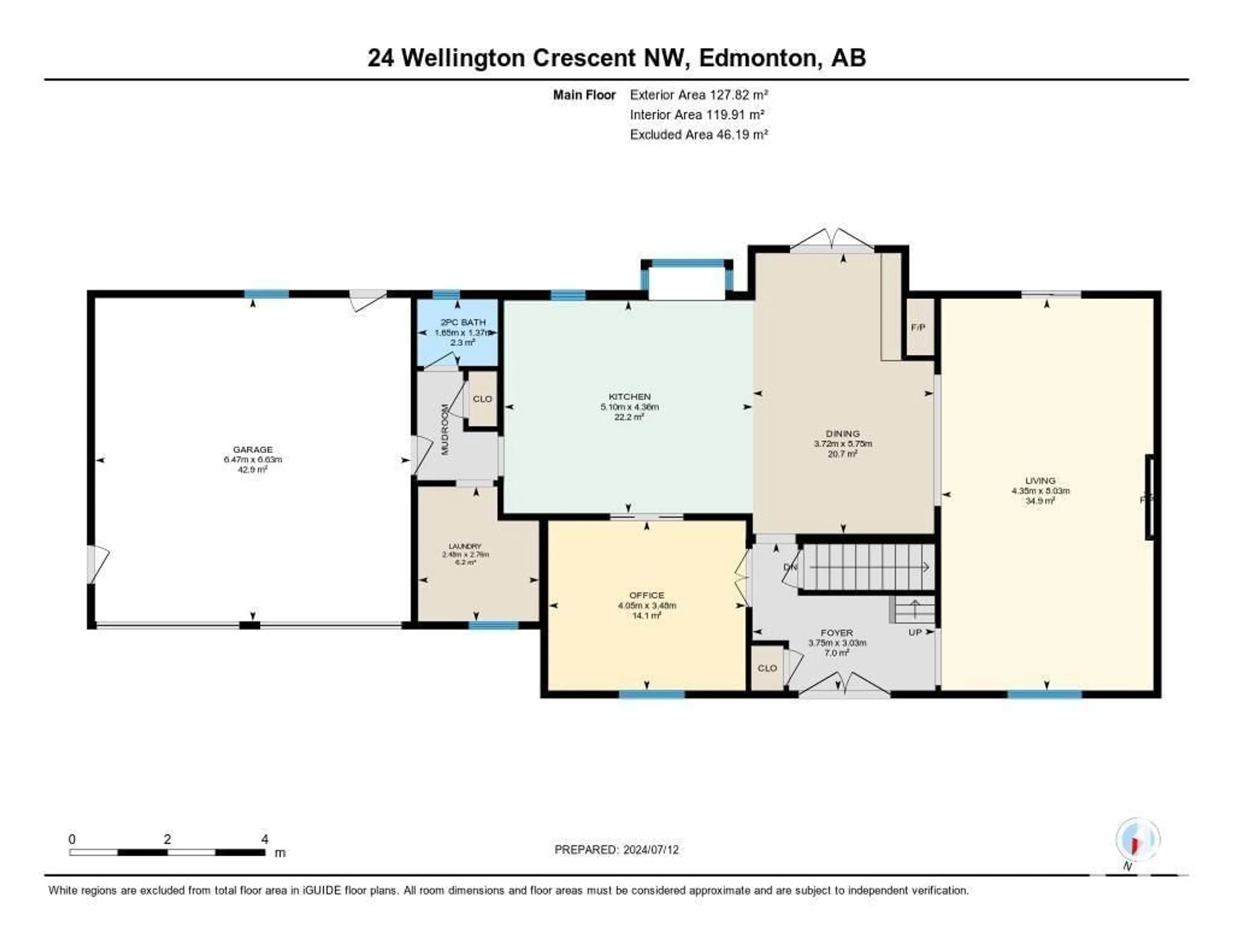 Floor plan for 24 WELLINGTON CR NW, Edmonton Alberta T5N3V2