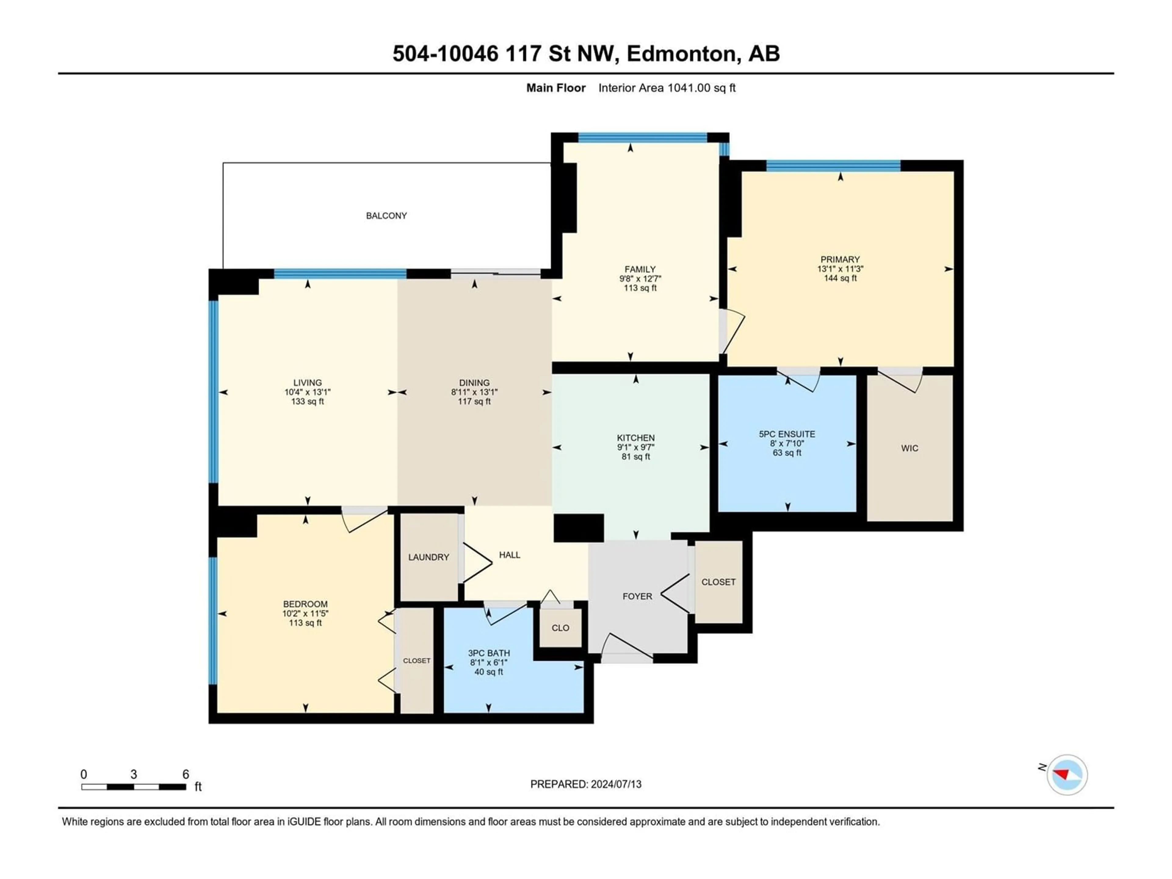 Floor plan for #504 10046 117 ST NW, Edmonton Alberta T5K1X2