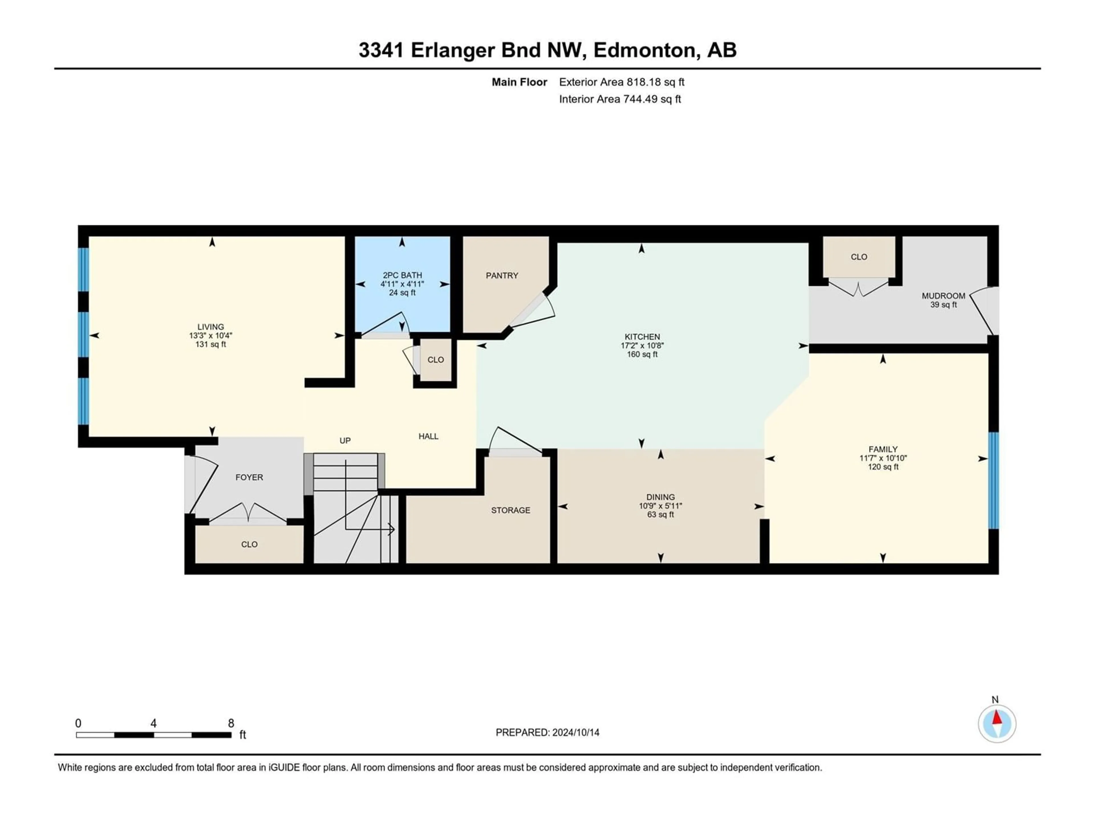 Floor plan for 3341 ERLANGER BEND BN NW, Edmonton Alberta T6M3A6