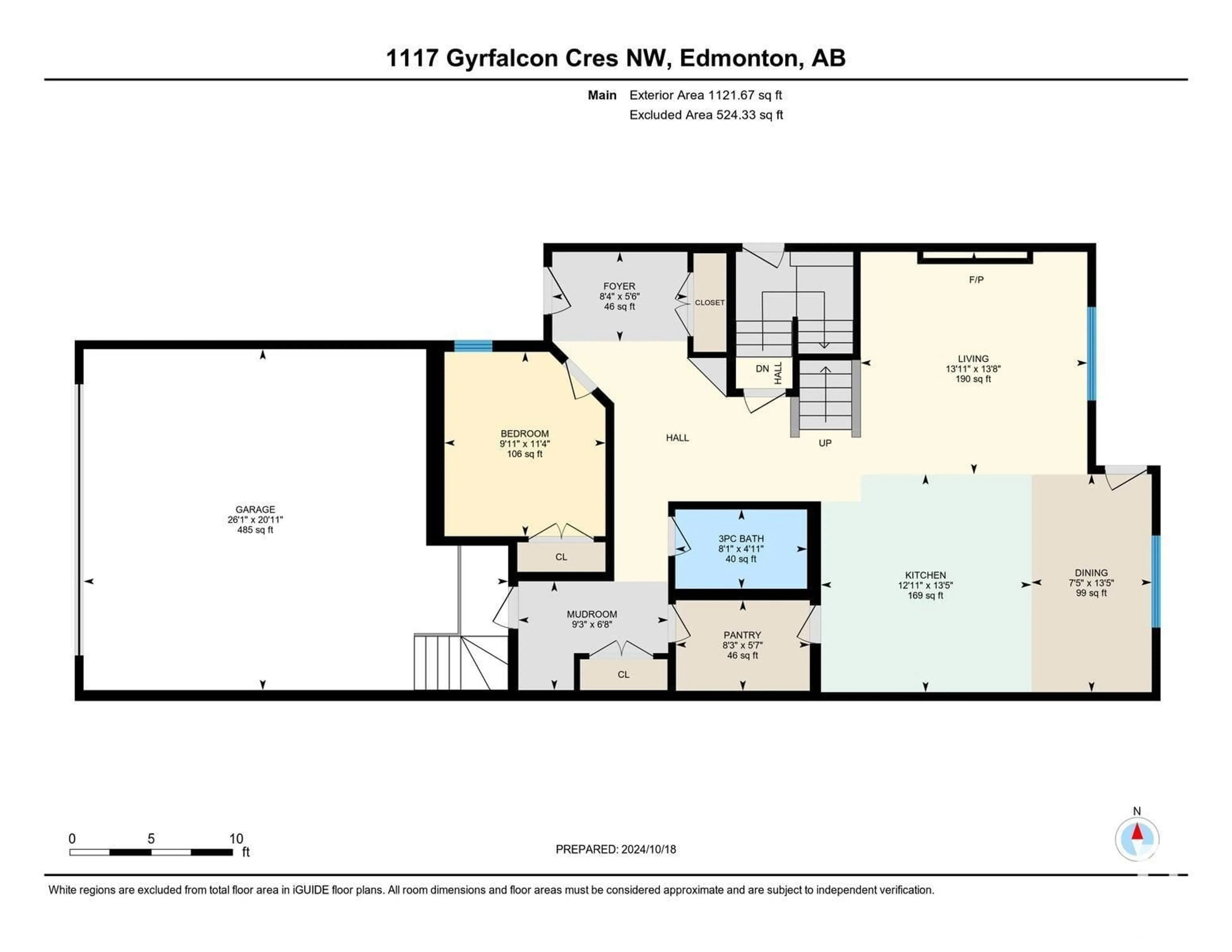 Floor plan for 1117 GYRFALCON CR NW, Edmonton Alberta T5S0S5