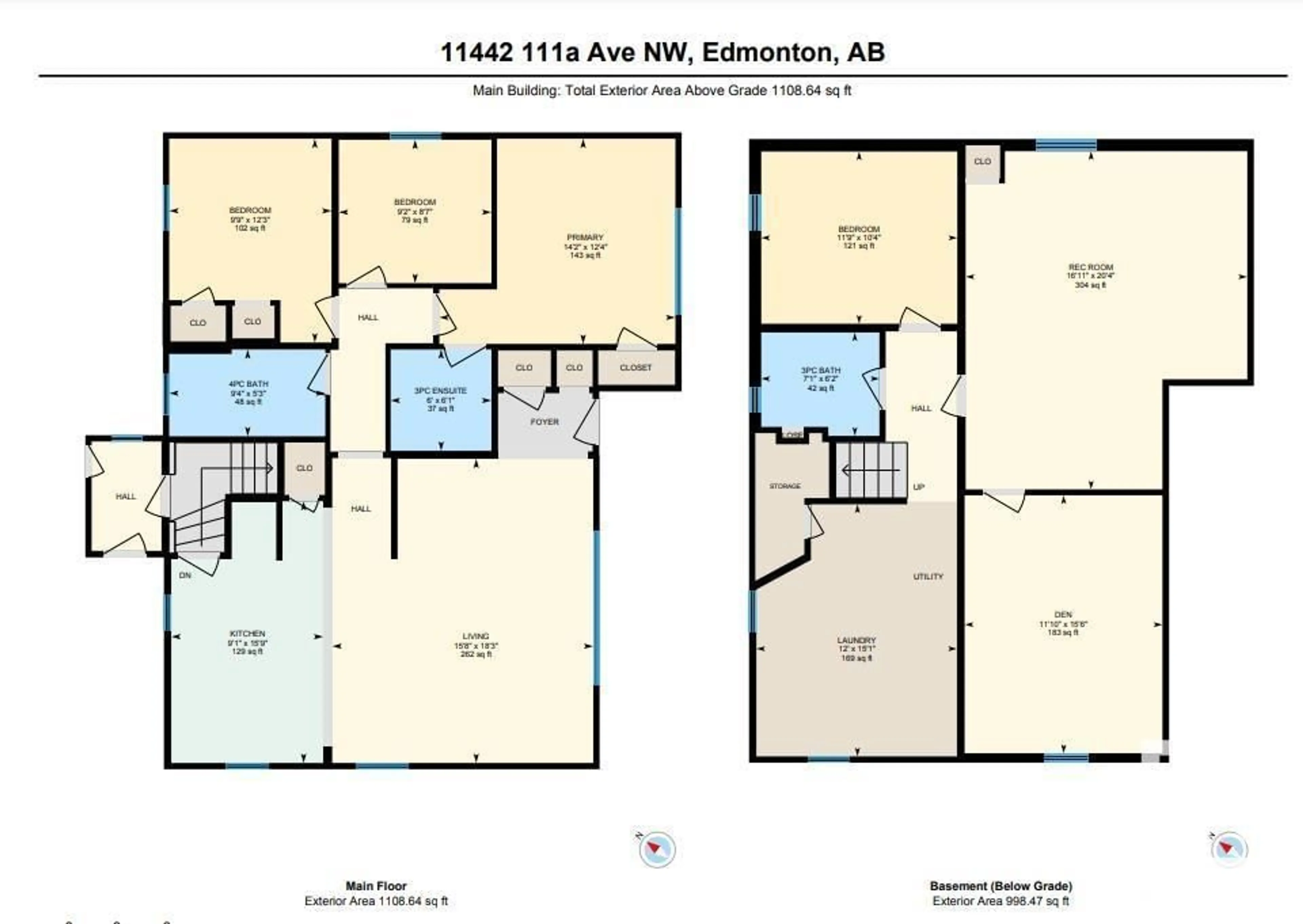 Floor plan for 11442 111A AV NW, Edmonton Alberta T5G0G1