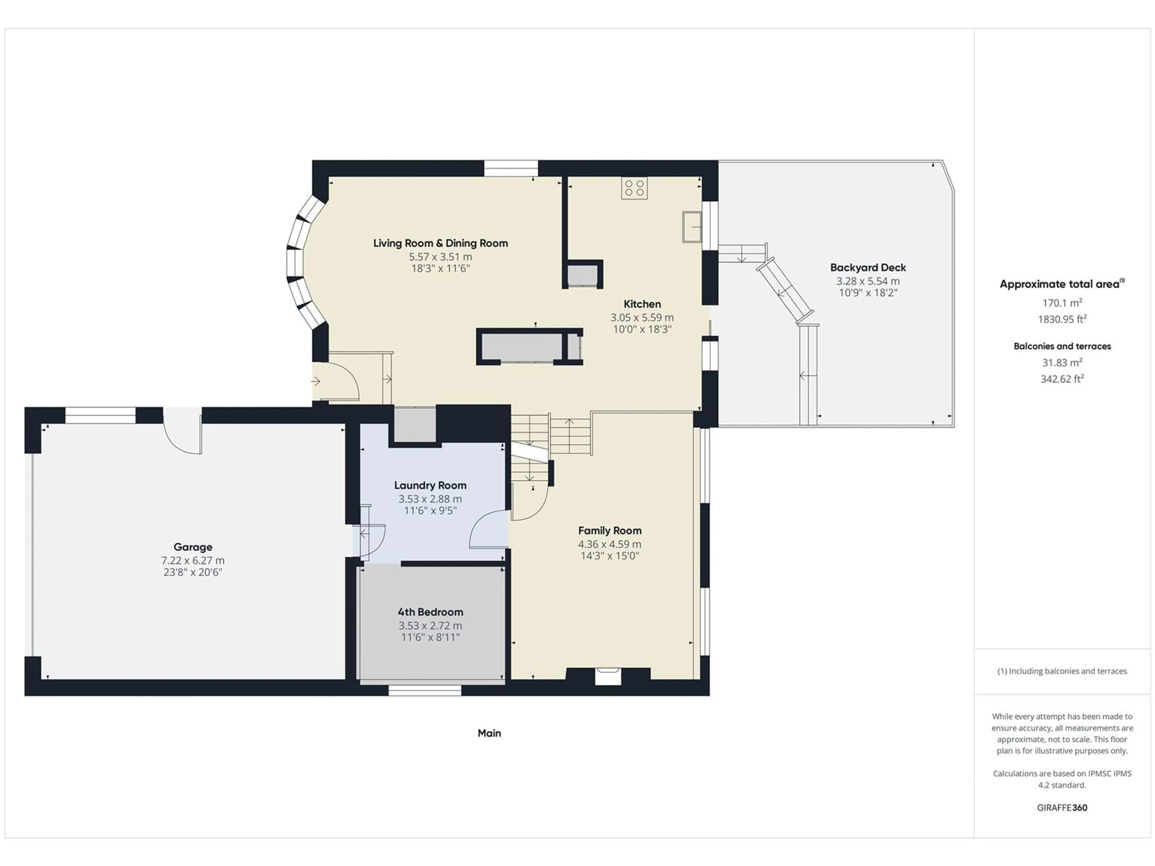 Floor plan for 1132 65 ST NW, Edmonton Alberta T6L4A2