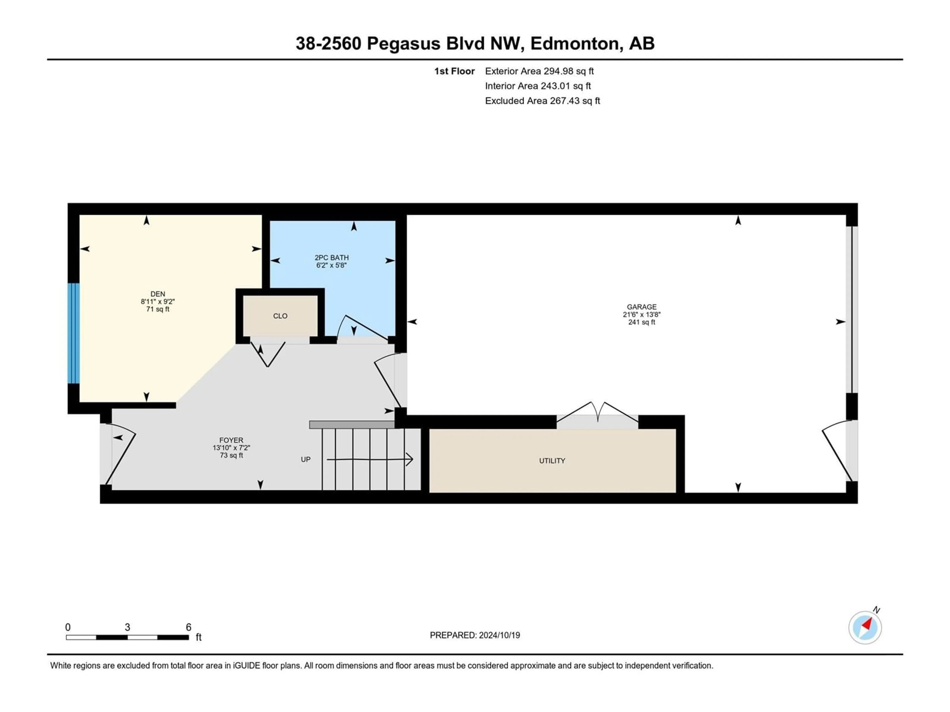 Floor plan for #38 2560 Pegasus BV NW NW, Edmonton Alberta T5E6V4