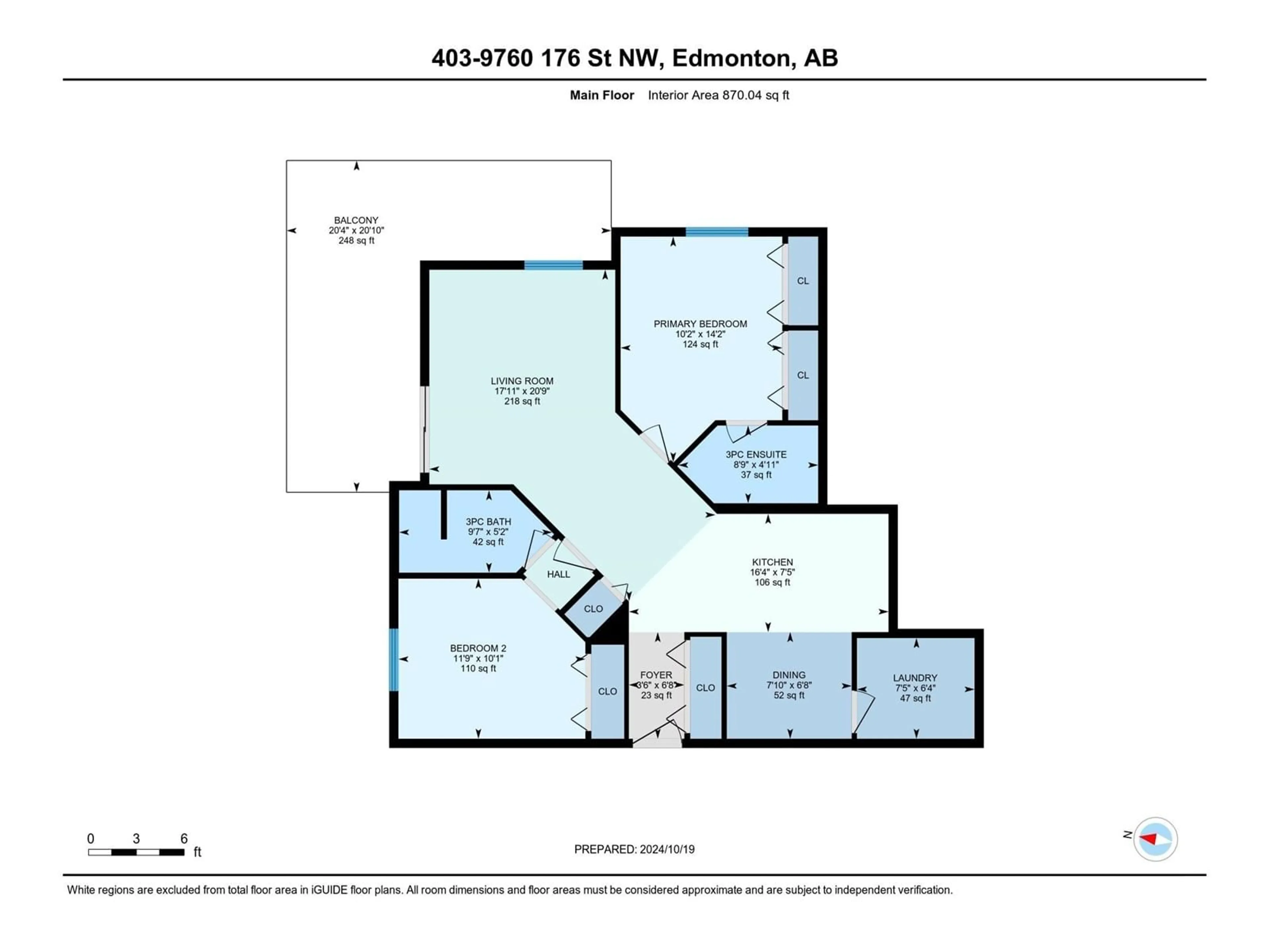 Floor plan for #403 9760 176 ST NW, Edmonton Alberta T5T5Z5