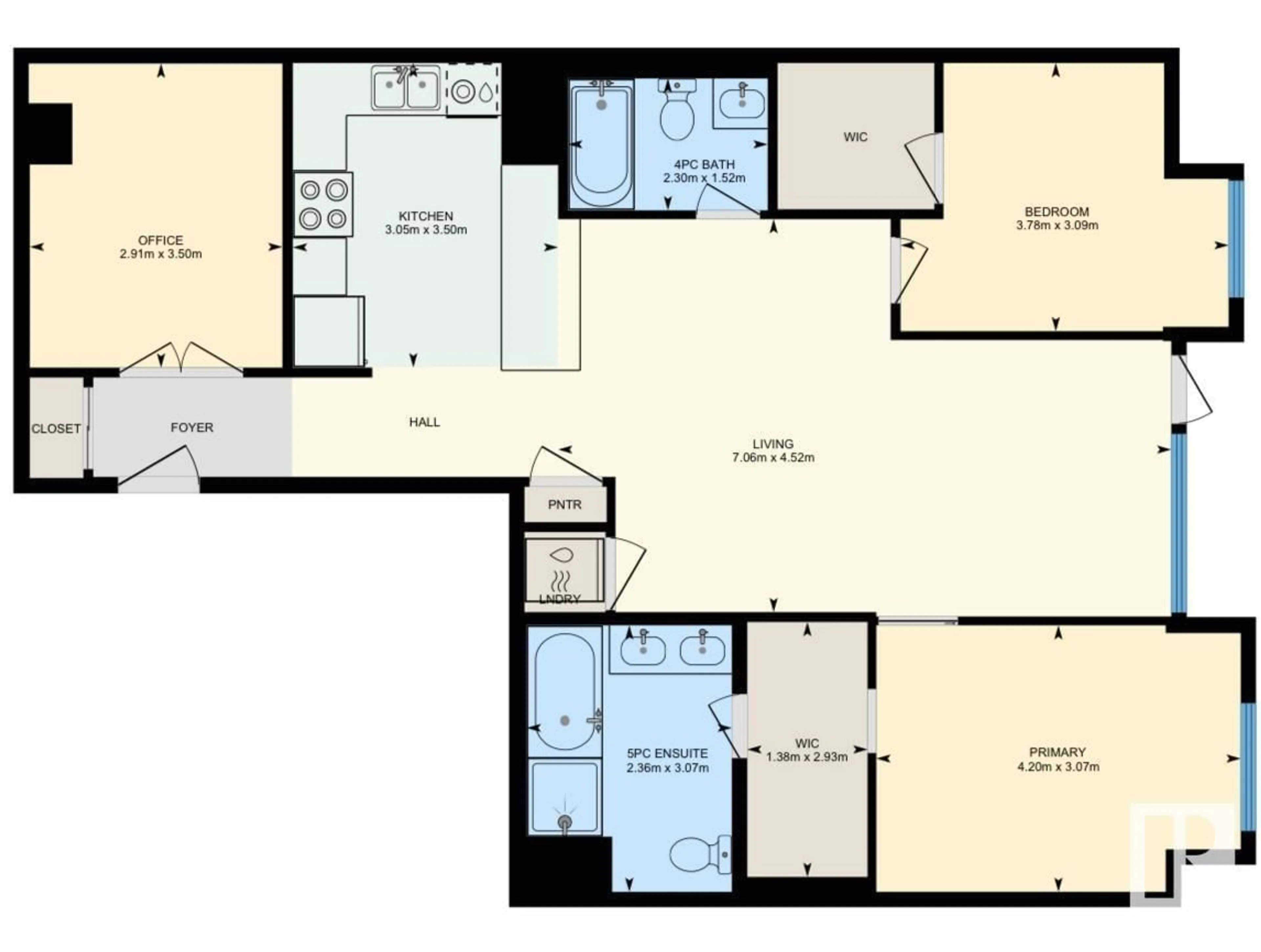 Floor plan for #609 10238 103 ST NW, Edmonton Alberta T5J0G6