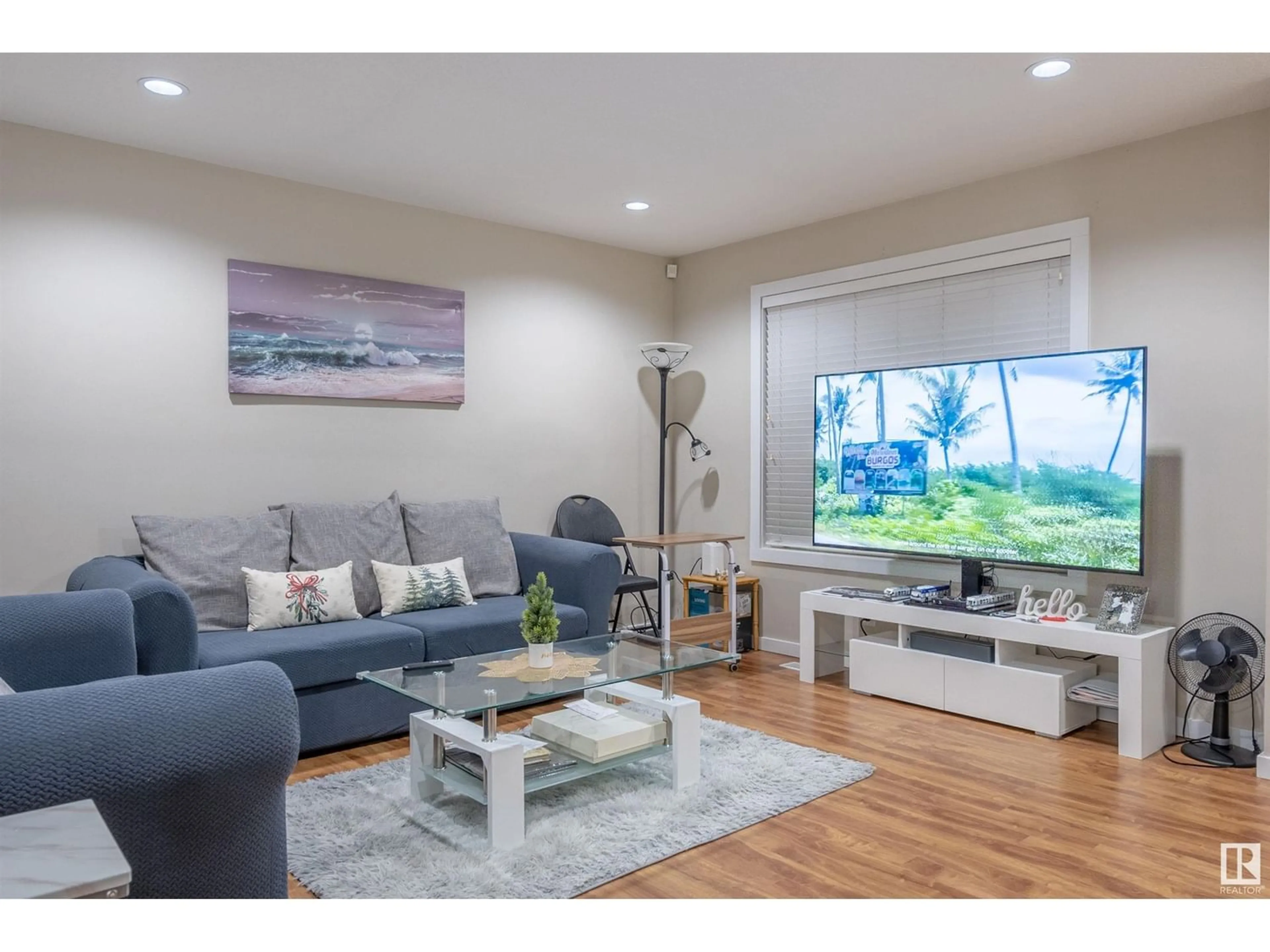 Living room, wood floors for #28 9515 160 AV NW, Edmonton Alberta T5Z0M4