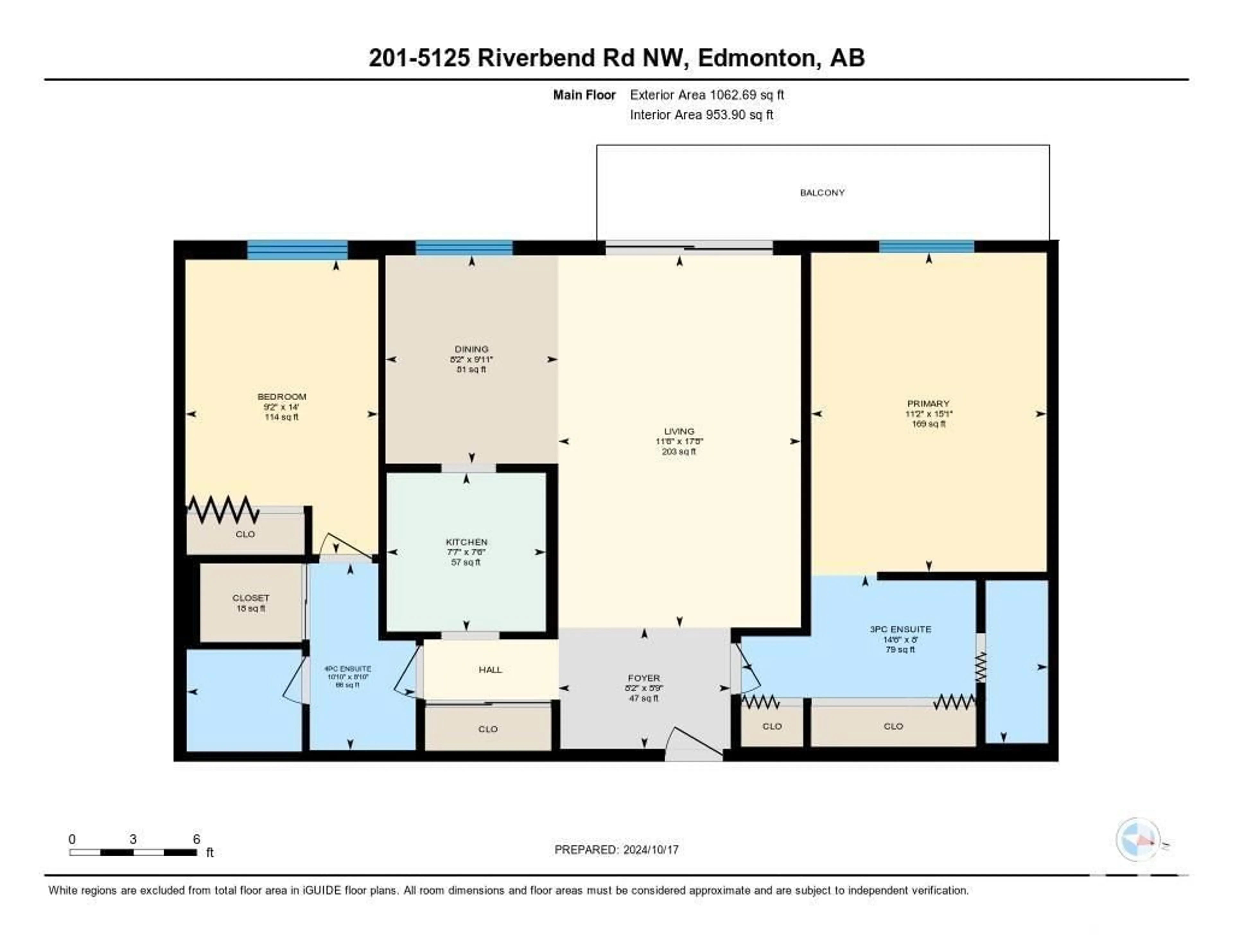 Floor plan for #201 5125 RIVERBEND RD NW, Edmonton Alberta T6H5K5