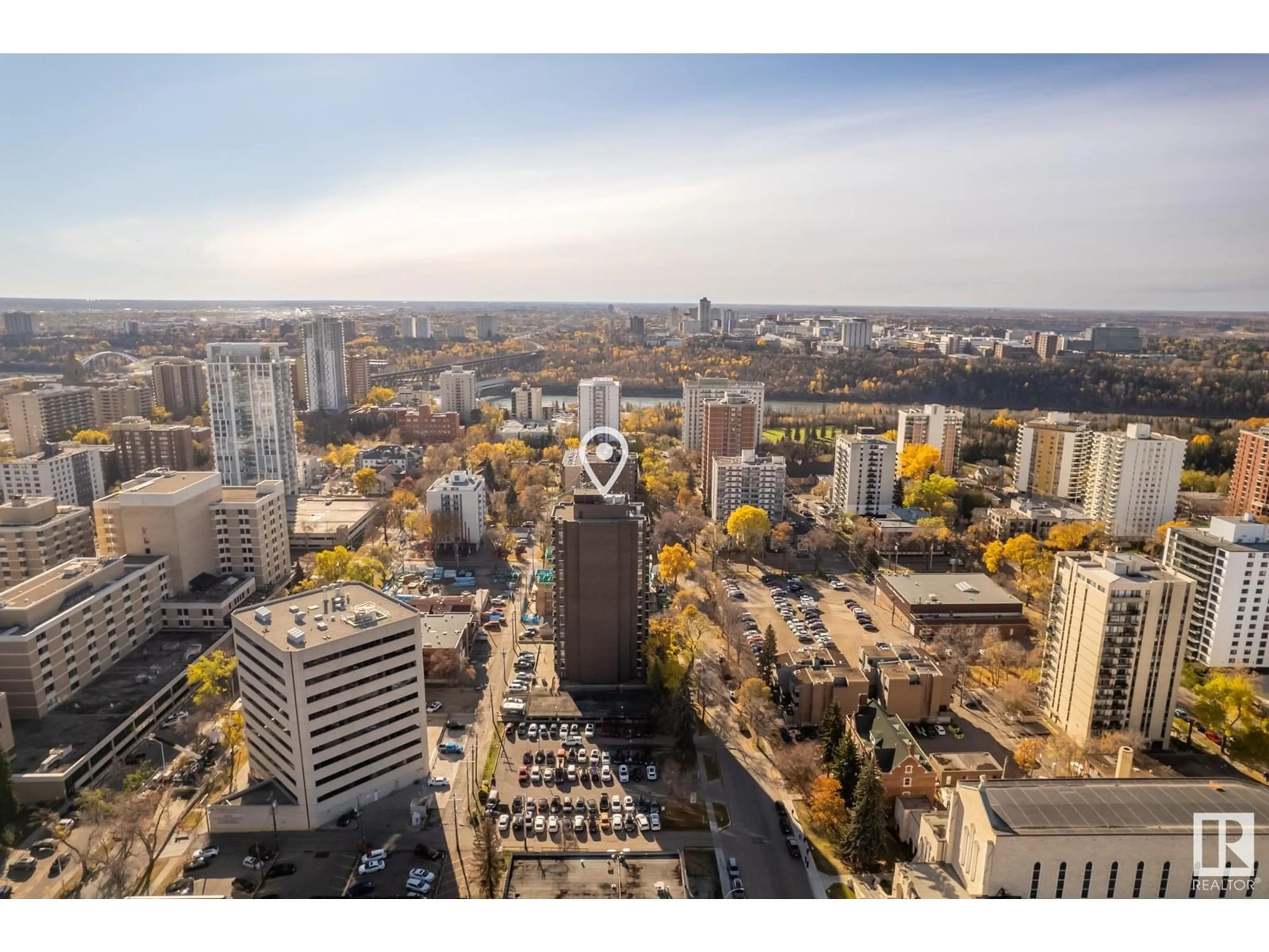 A pic from exterior of the house or condo, the view of city buildings for #1702 10025 113 ST NW, Edmonton Alberta T5K2K8