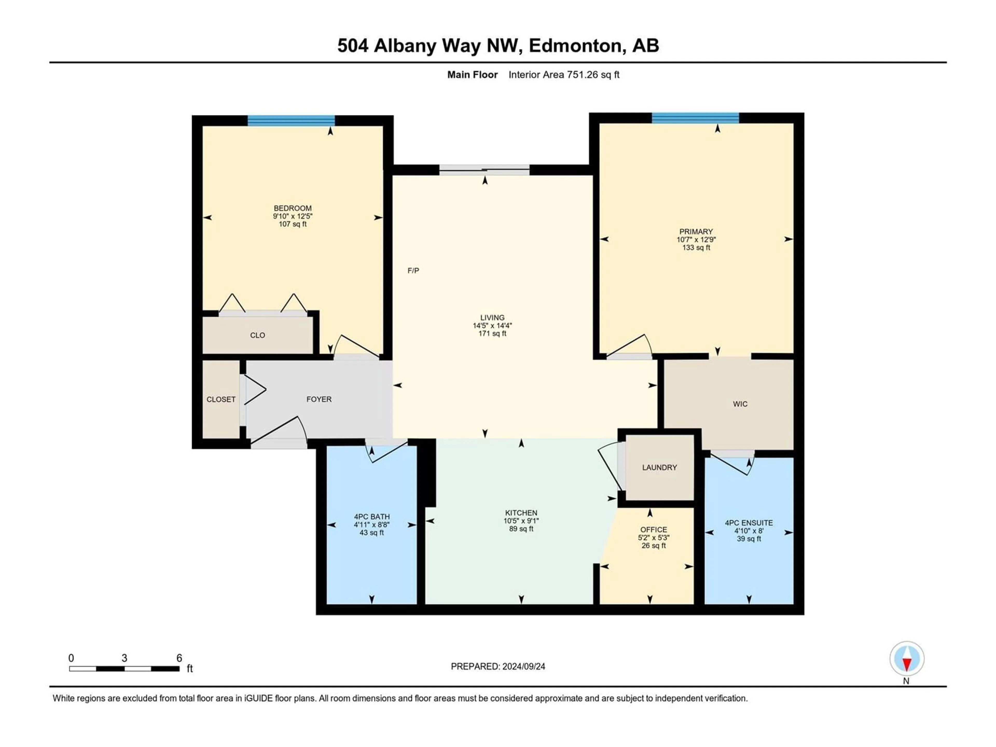 Floor plan for #229 504 ALBANY WY NW, Edmonton Alberta T6V0L2