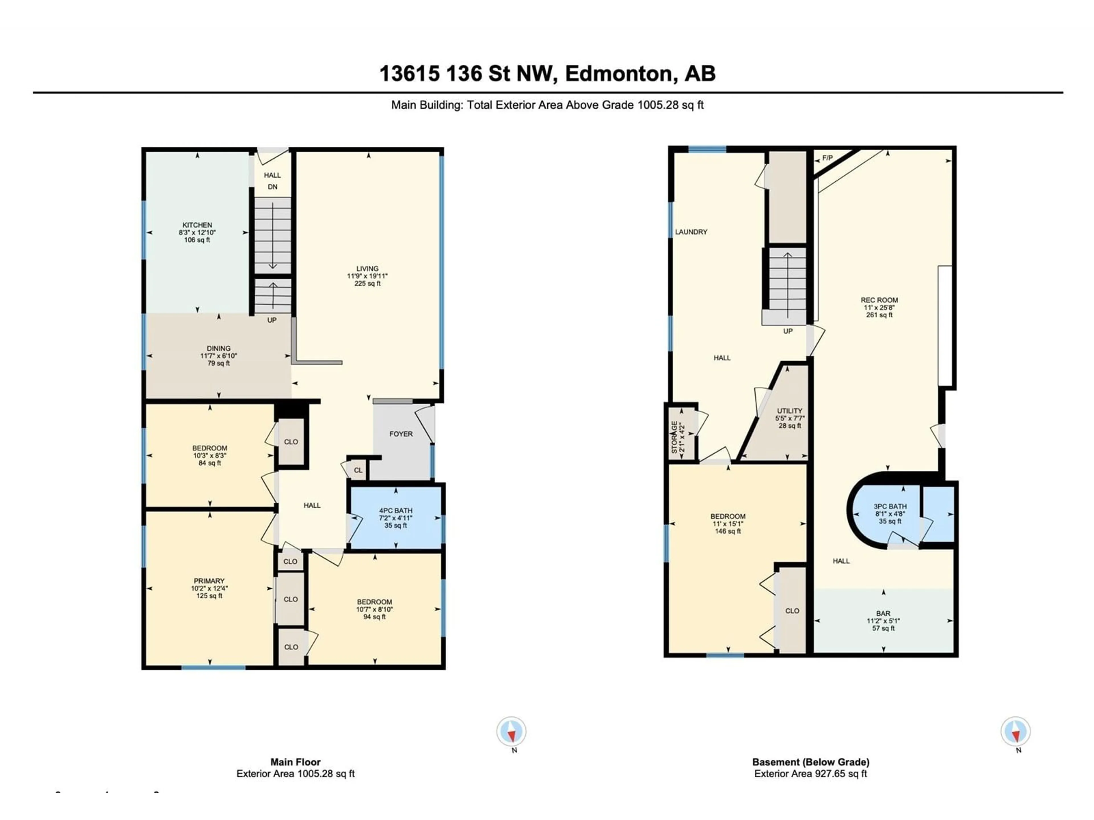 Floor plan for 13615 136 ST NW, Edmonton Alberta T5L2A3