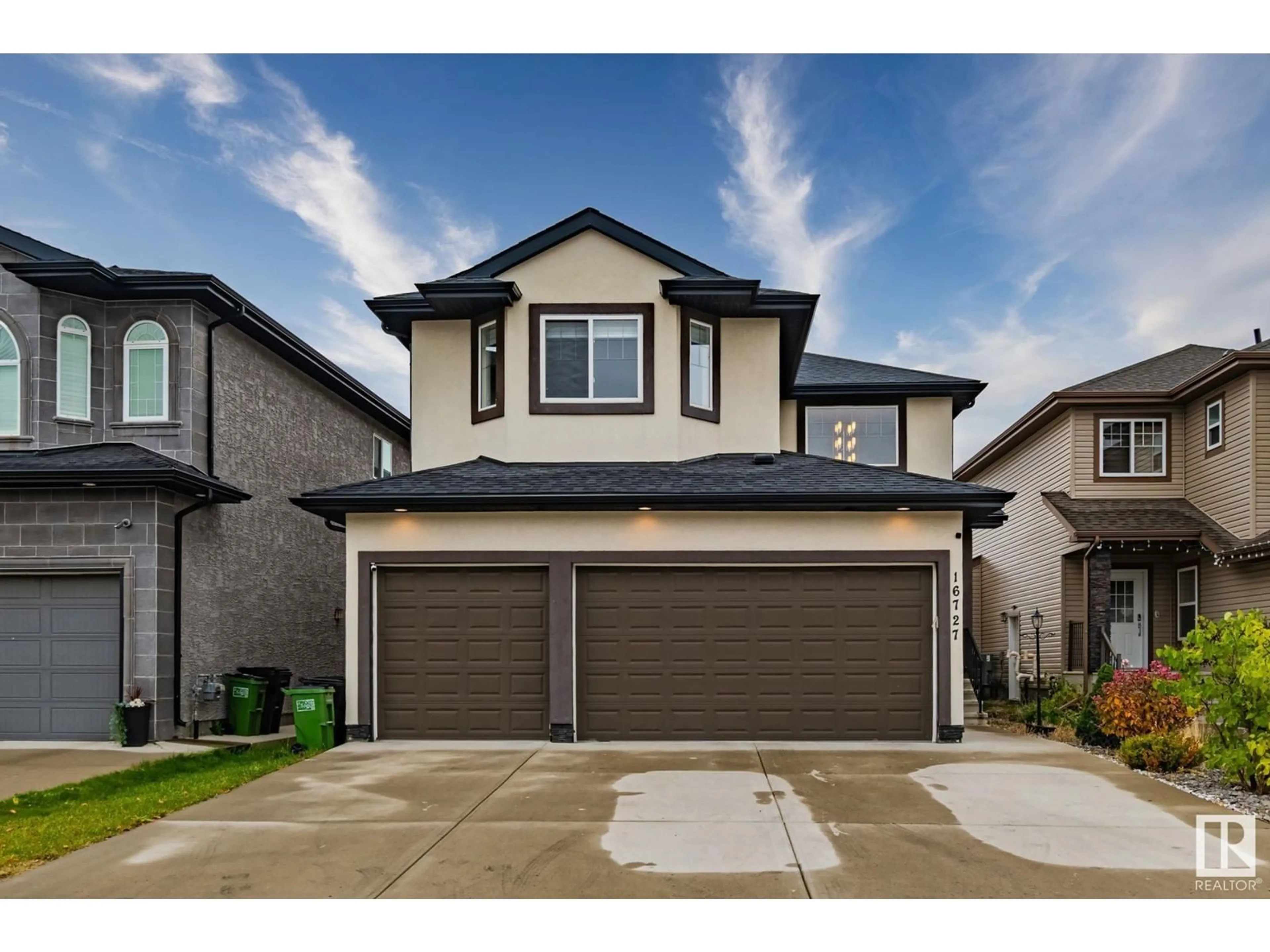 Frontside or backside of a home, the street view for 16727 61St NW NW, Edmonton Alberta T5Y0W7