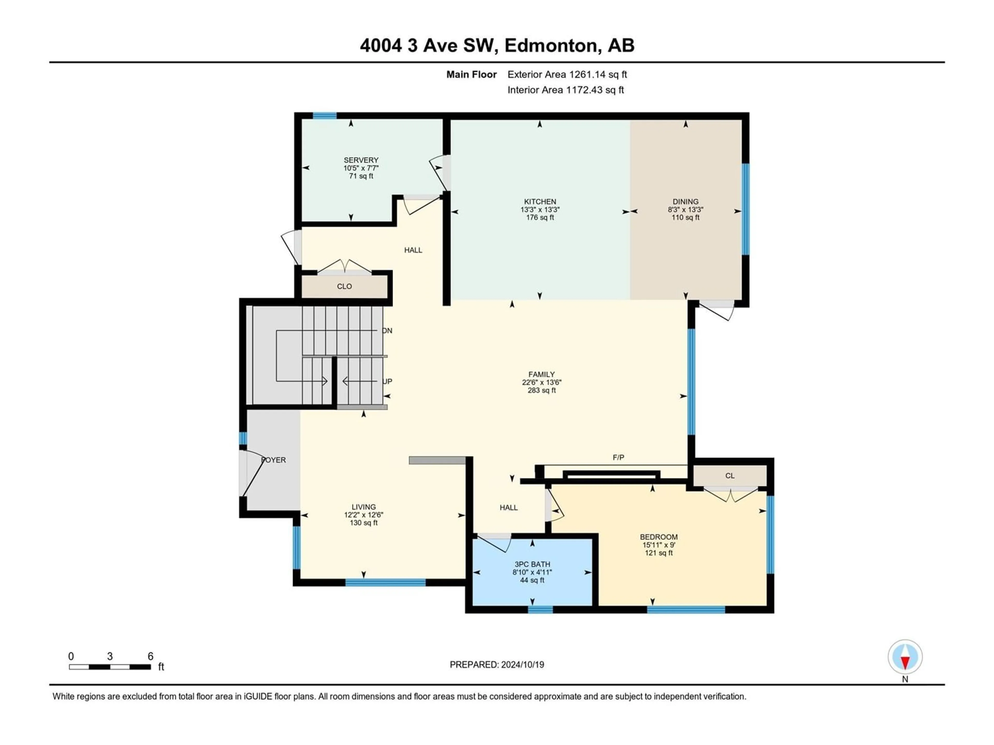 Floor plan for 4004 3 AV SW, Edmonton Alberta T6X3A3