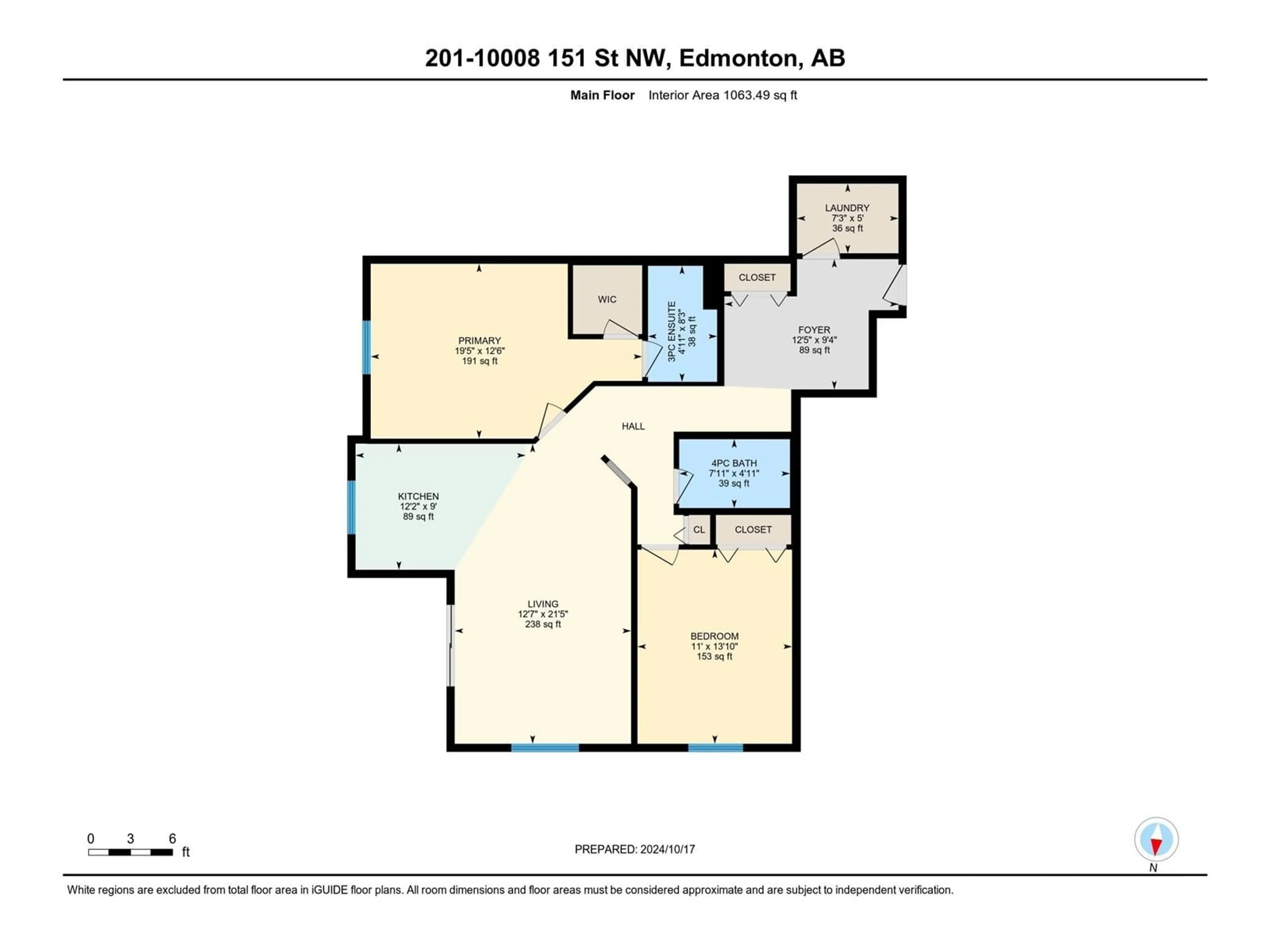 Floor plan for #201 10008 151 ST NW, Edmonton Alberta T5P1T3