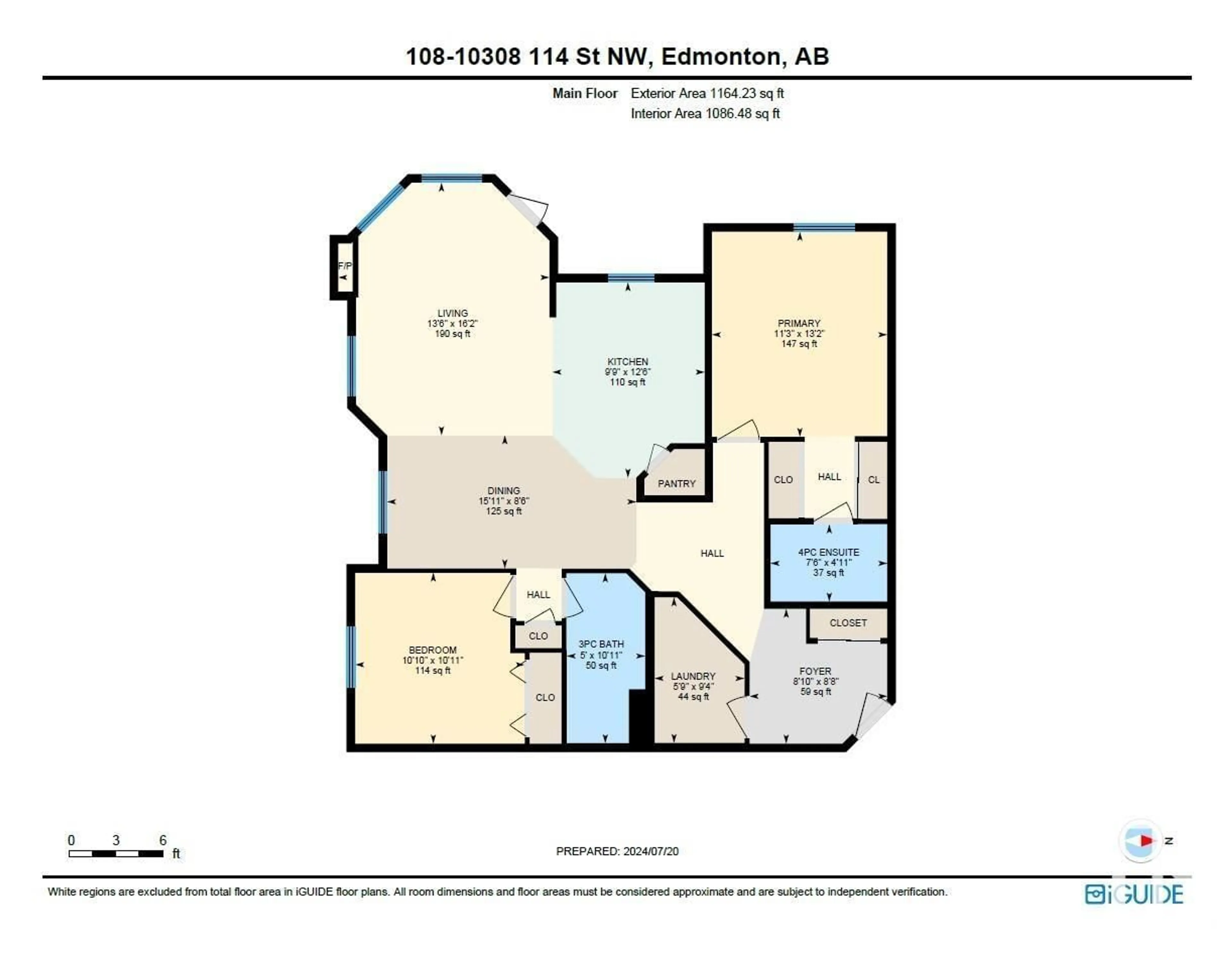 Floor plan for #108 10308 114 ST NW, Edmonton Alberta T5K2X2