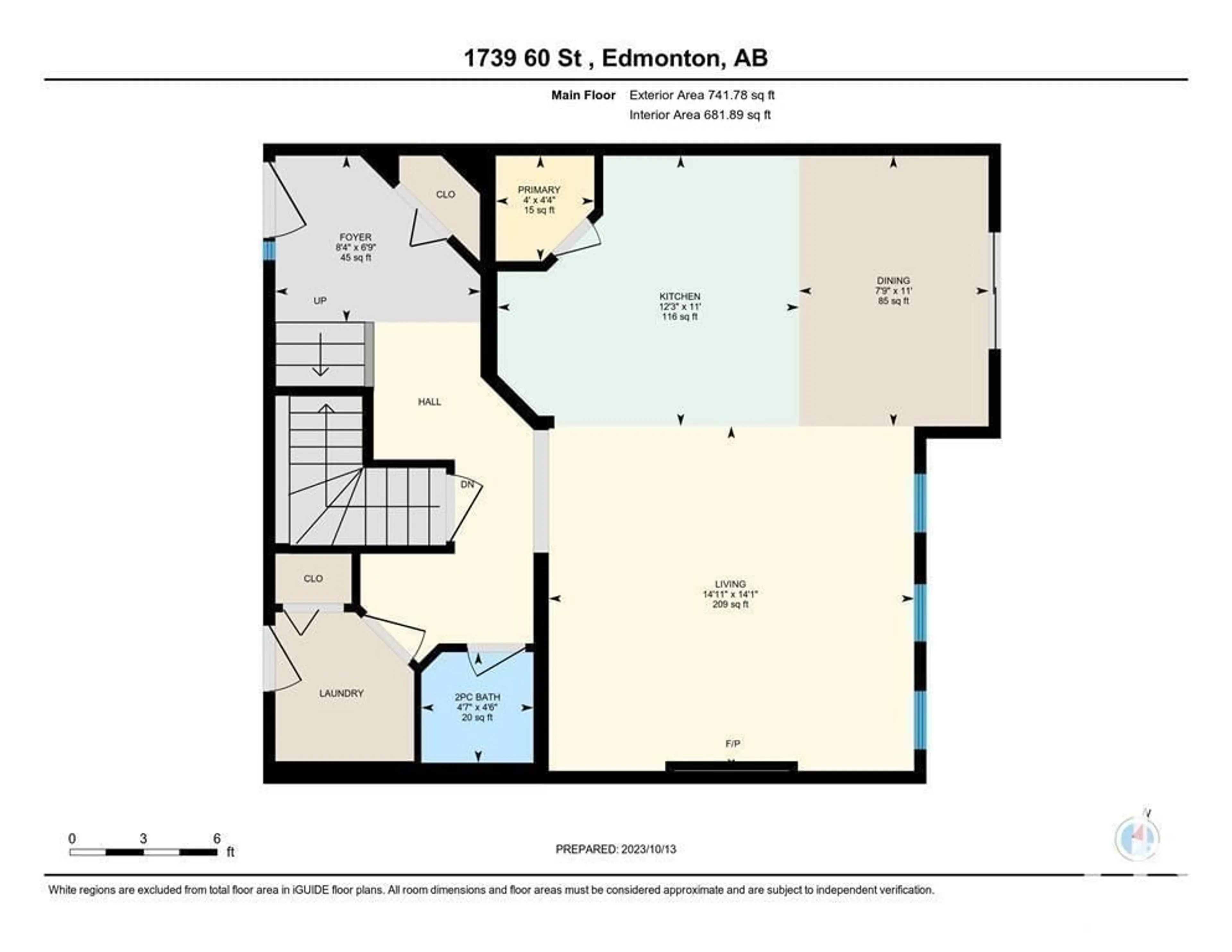 Floor plan for 1739 60 ST SW, Edmonton Alberta T6X0W4