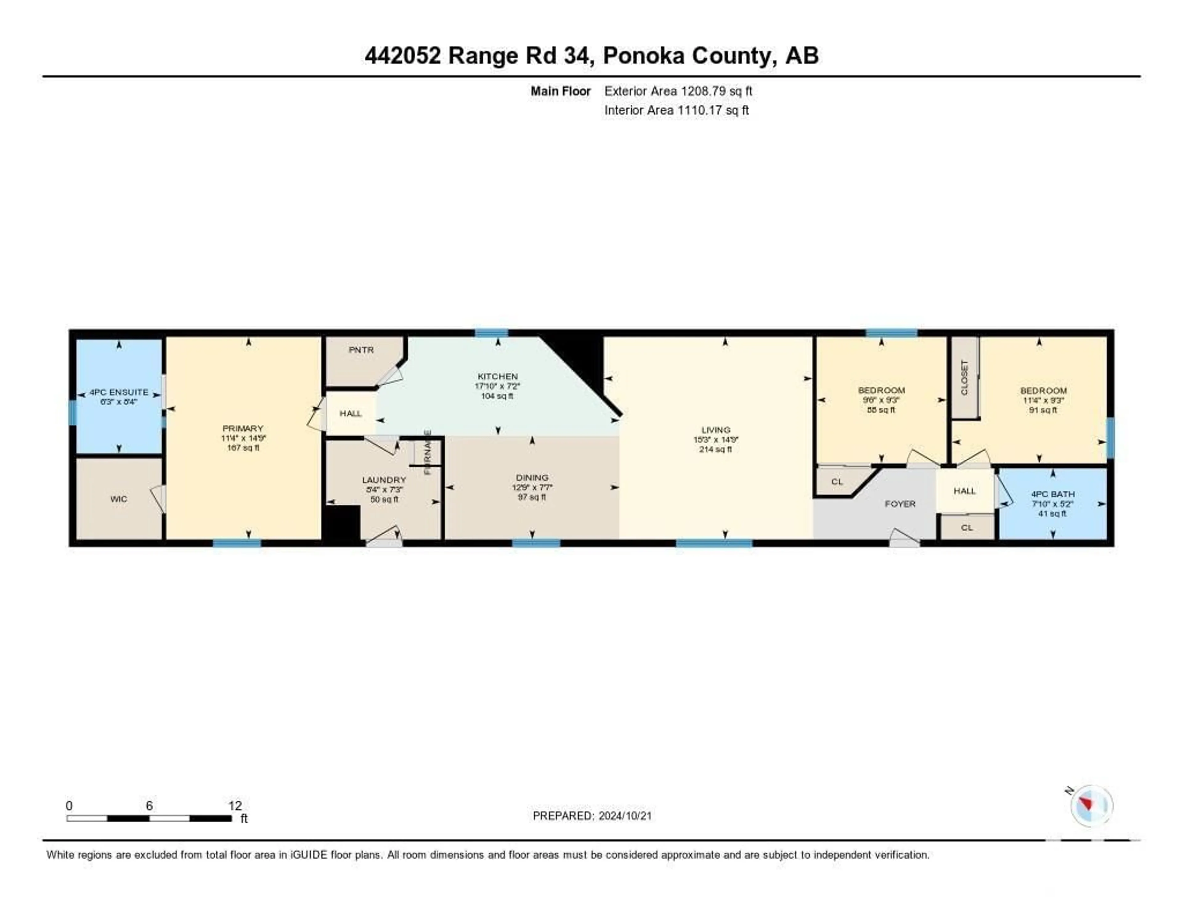 Floor plan for 442052 Rge Rd 34, Rural Ponoka County Alberta T0C2J0