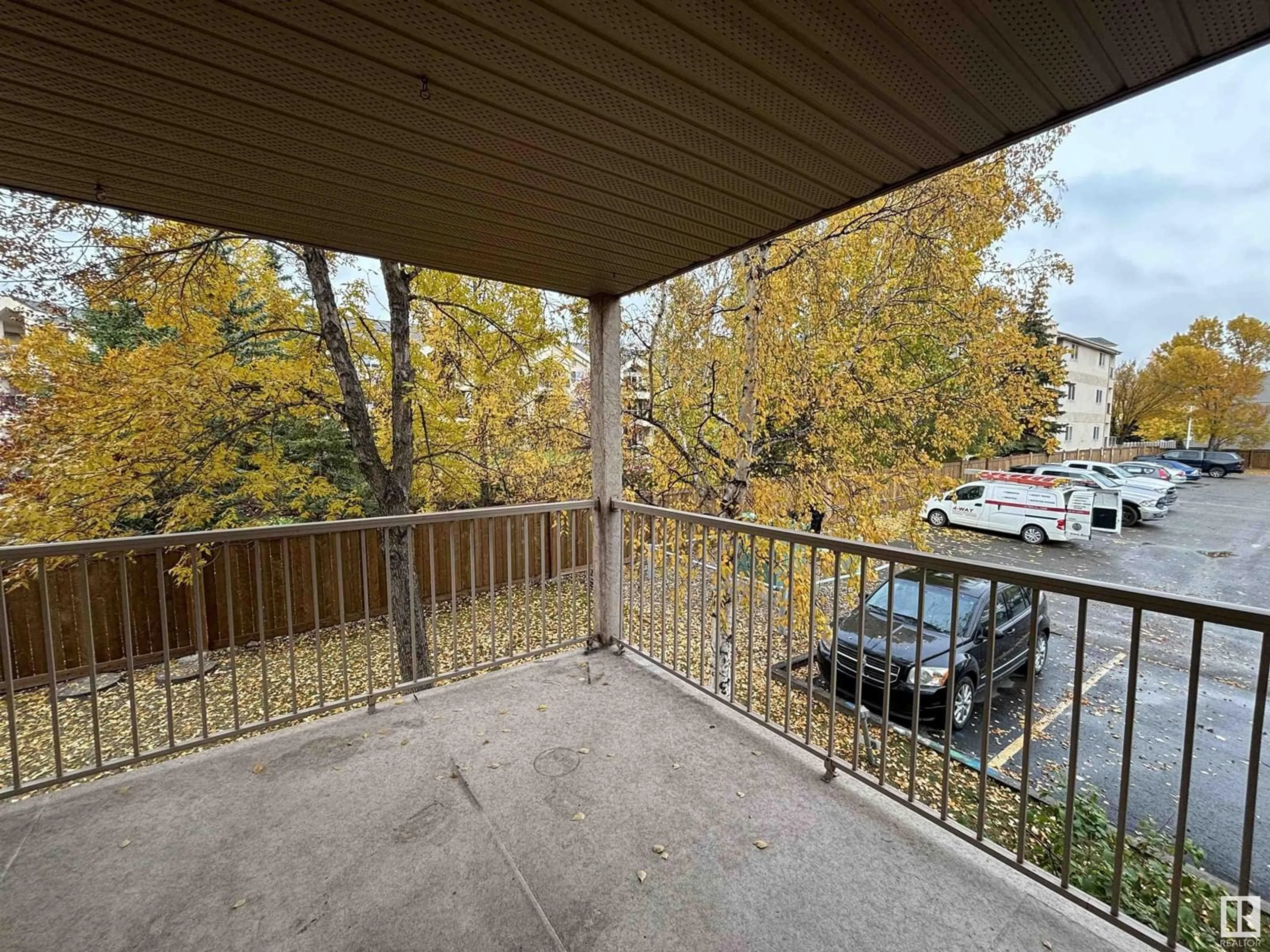 Balcony in the apartment, the fenced backyard for #217 17109 67 AV NW, Edmonton Alberta T5T6E6