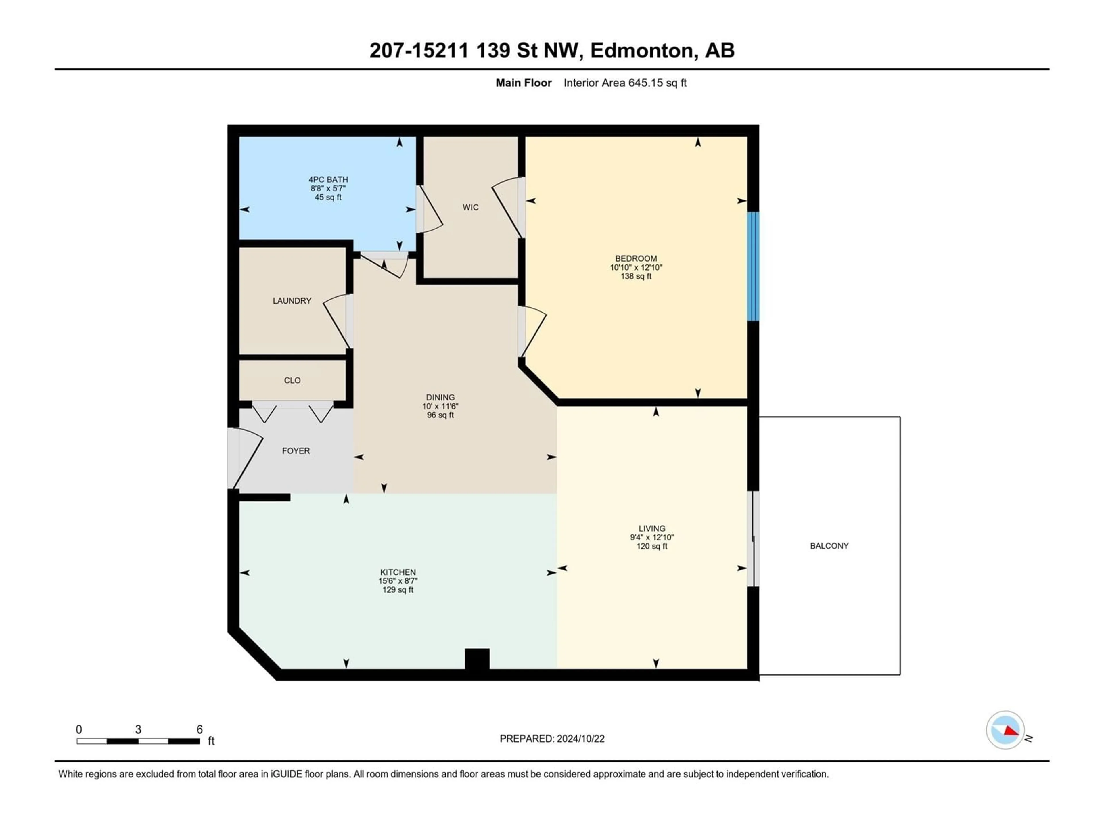 Floor plan for #207 15211 139 ST NW, Edmonton Alberta T6V0A1