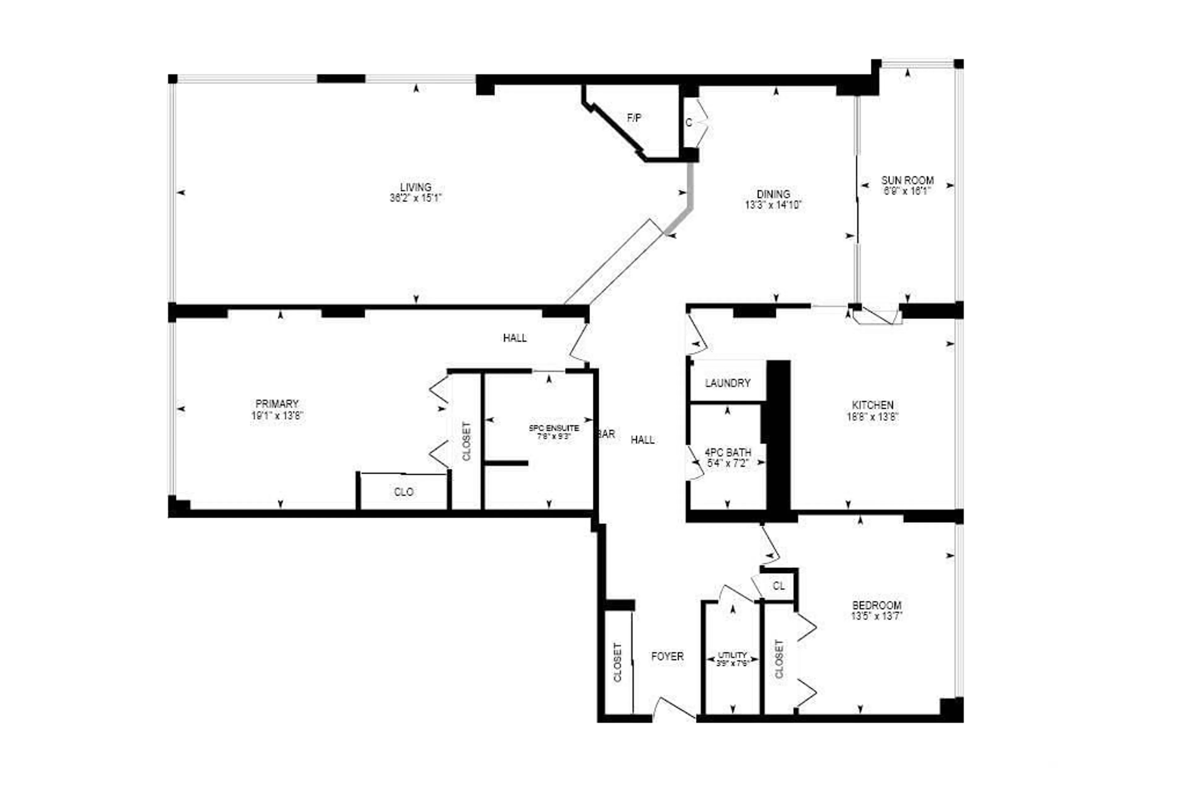 Floor plan for #1901 9929 SASKATCHEWAN DR NW, Edmonton Alberta T6E5J9