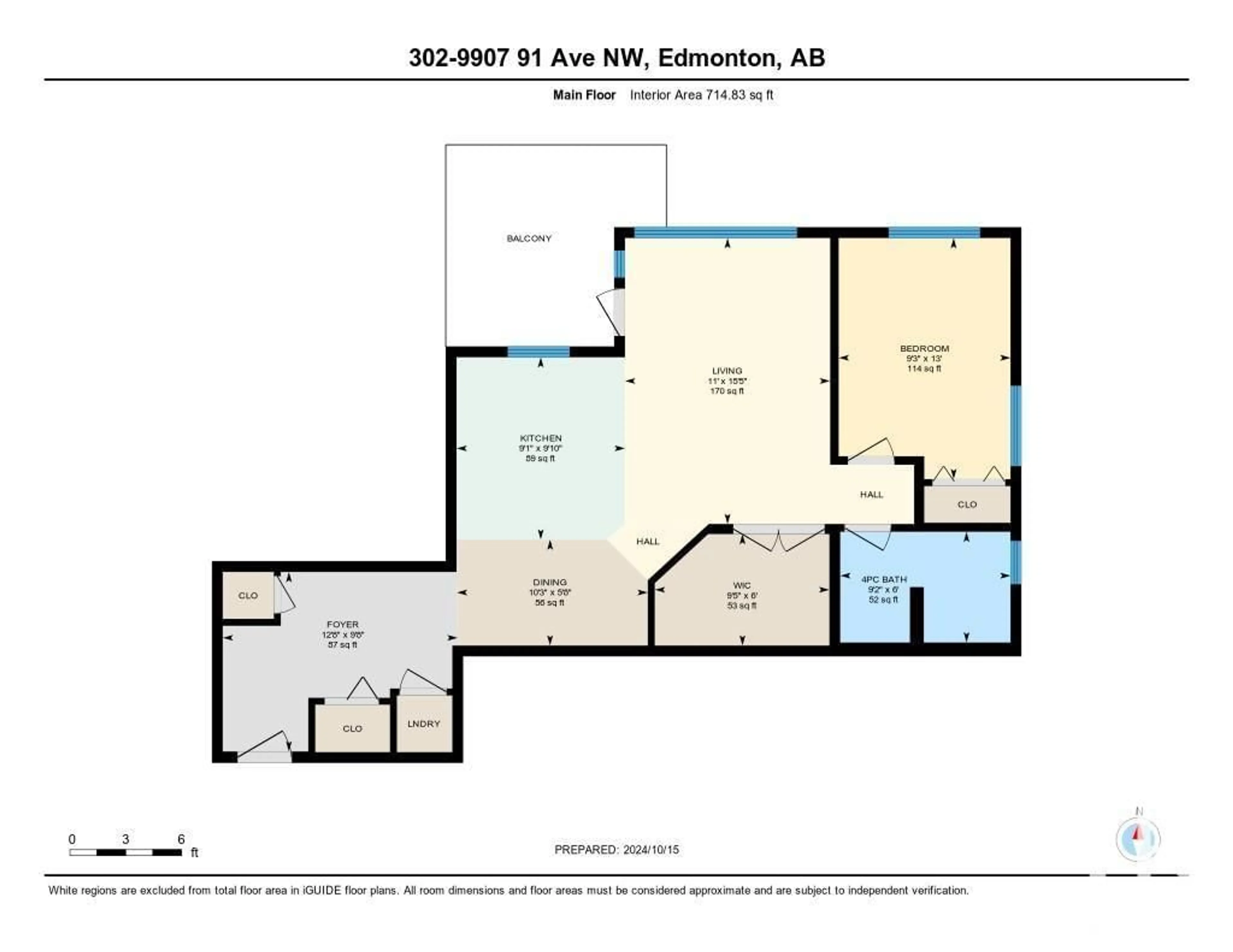 Floor plan for #302 9907 91 AV NW, Edmonton Alberta T6E2T7