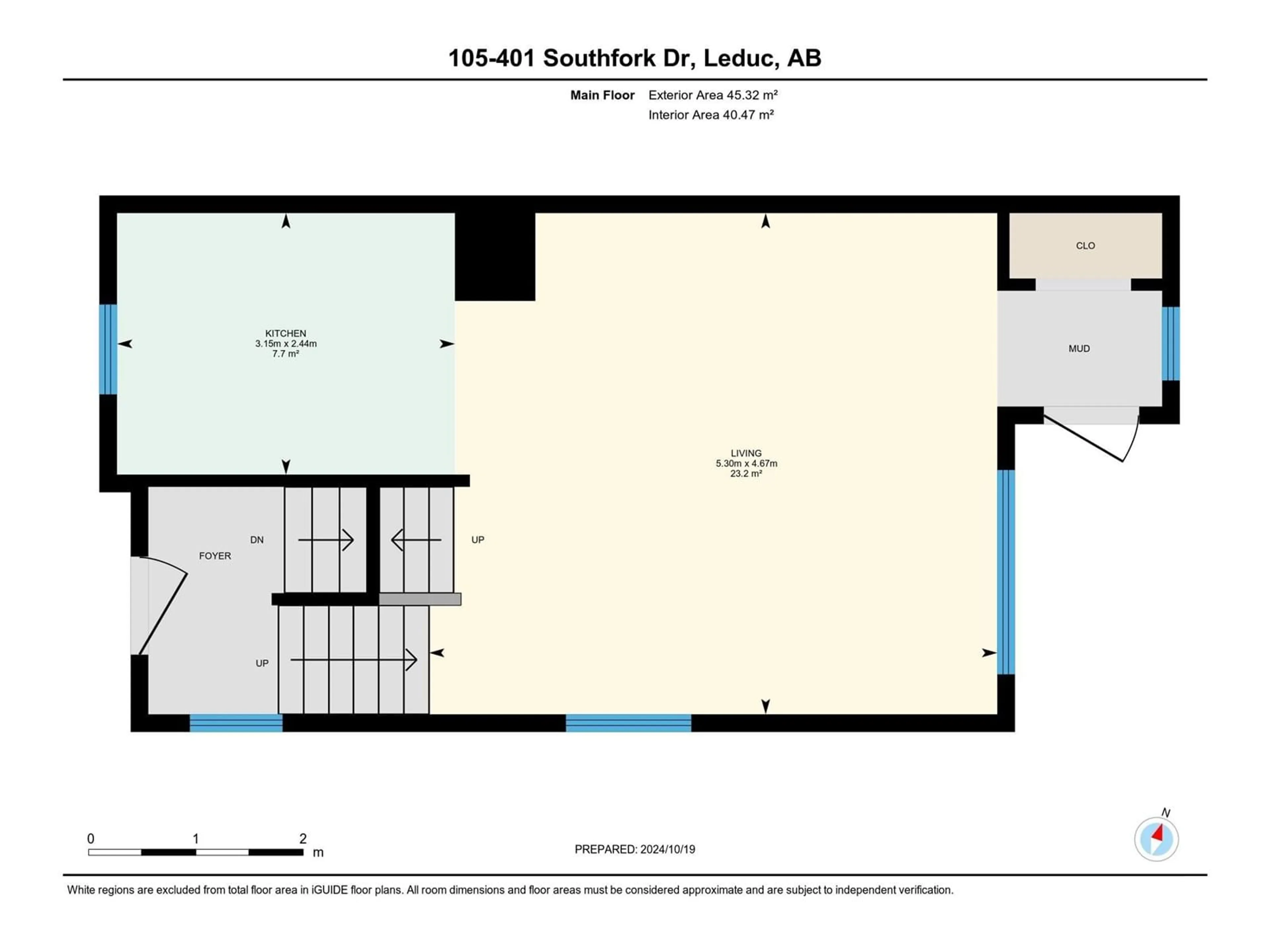 Floor plan for #105 401 SOUTHFORK DR, Leduc Alberta T9E0X1