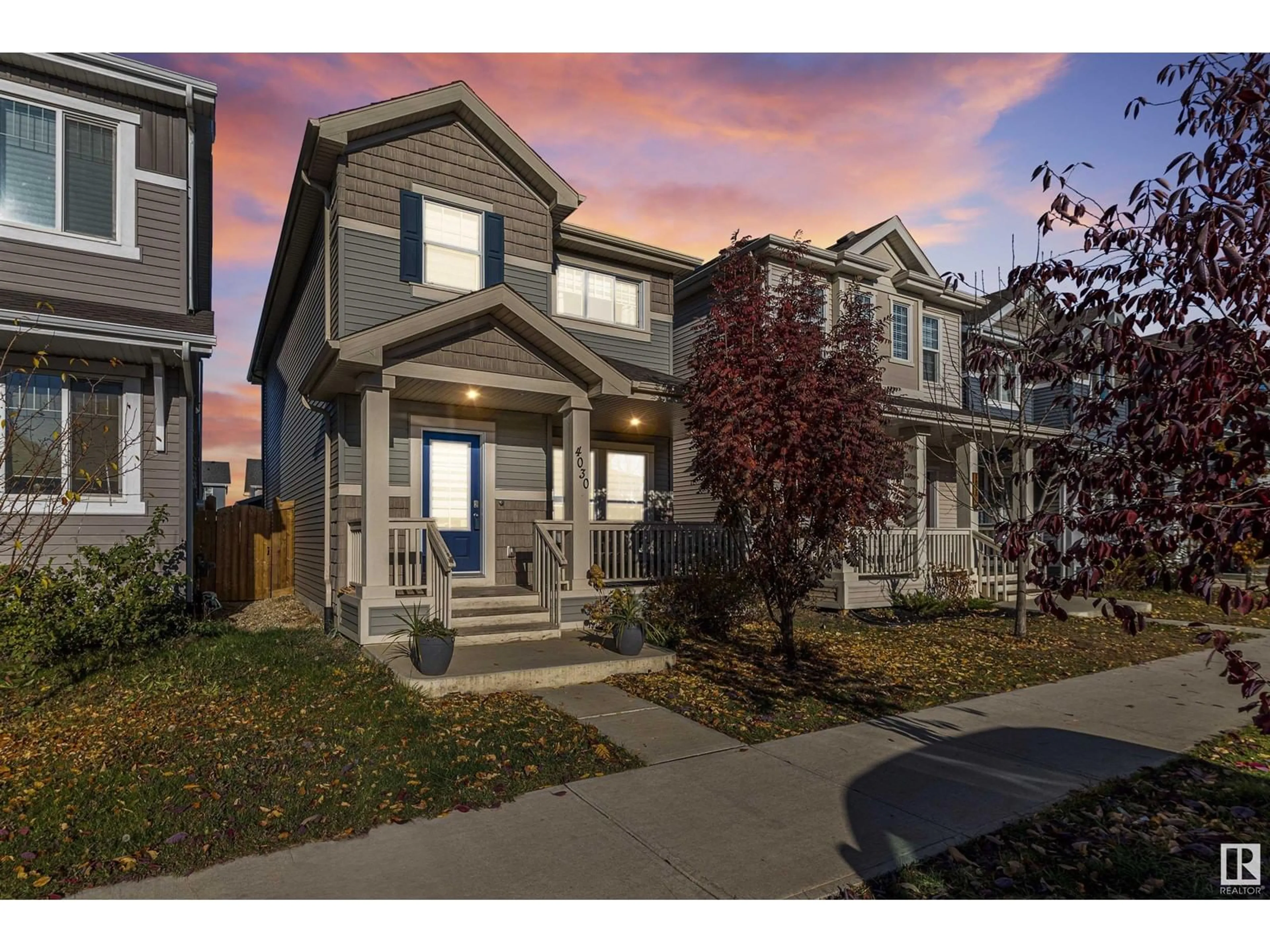 A pic from exterior of the house or condo, the street view for 4030 Chappelle Green SW, Edmonton Alberta T6W4B3