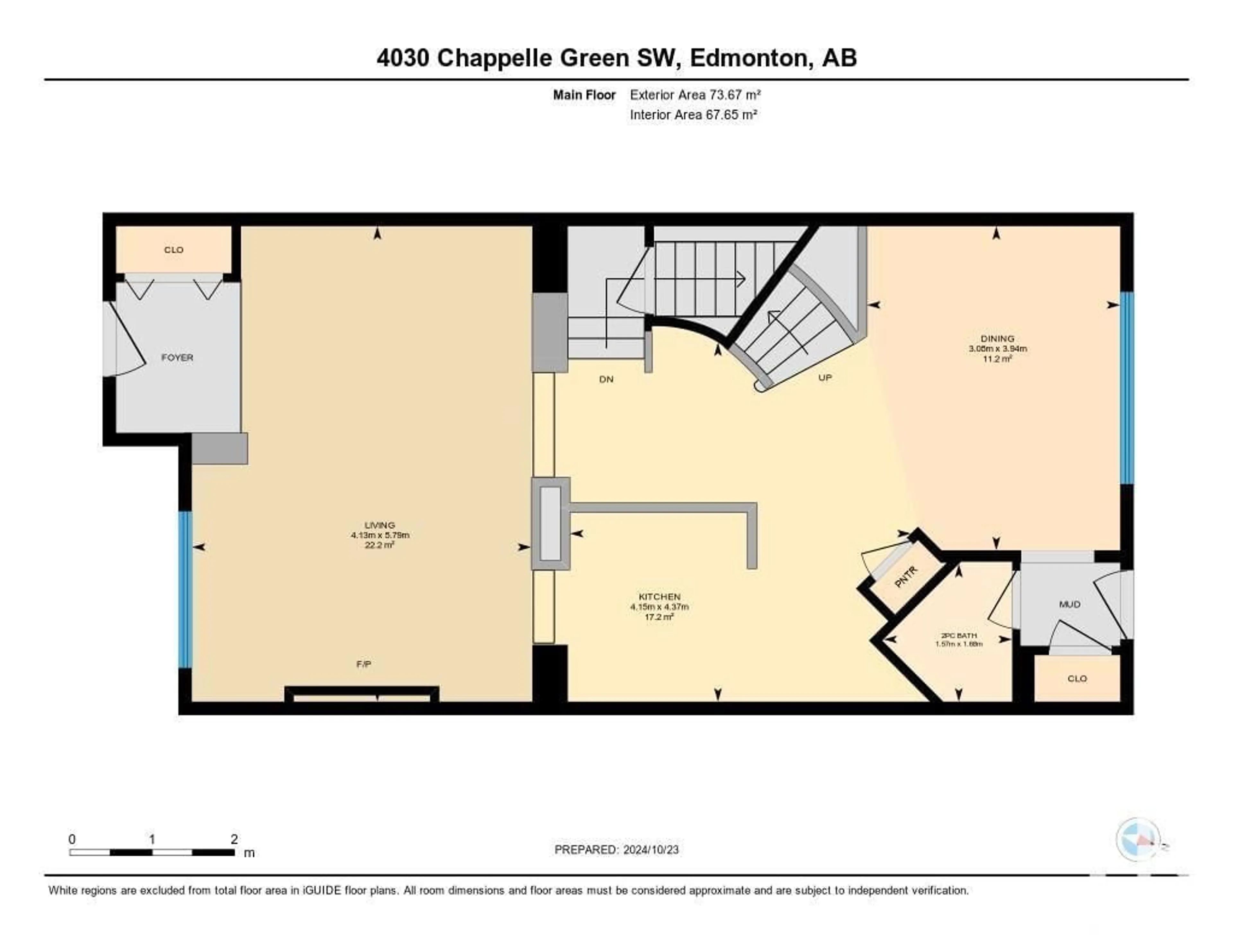 Floor plan for 4030 Chappelle Green SW, Edmonton Alberta T6W4B3