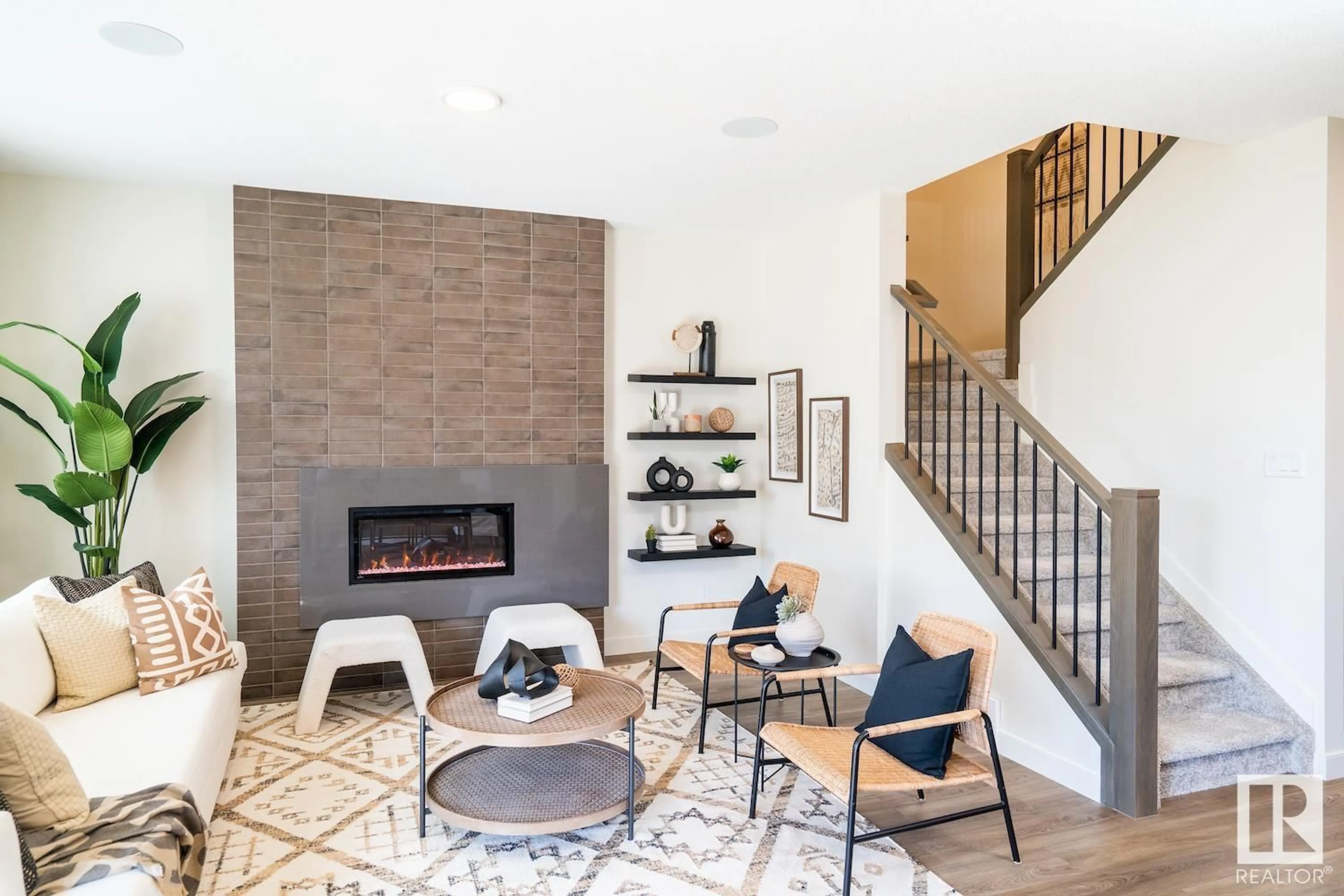 Living room, wood floors for 130 JENNIFER CR, St. Albert Alberta T8N7Z6