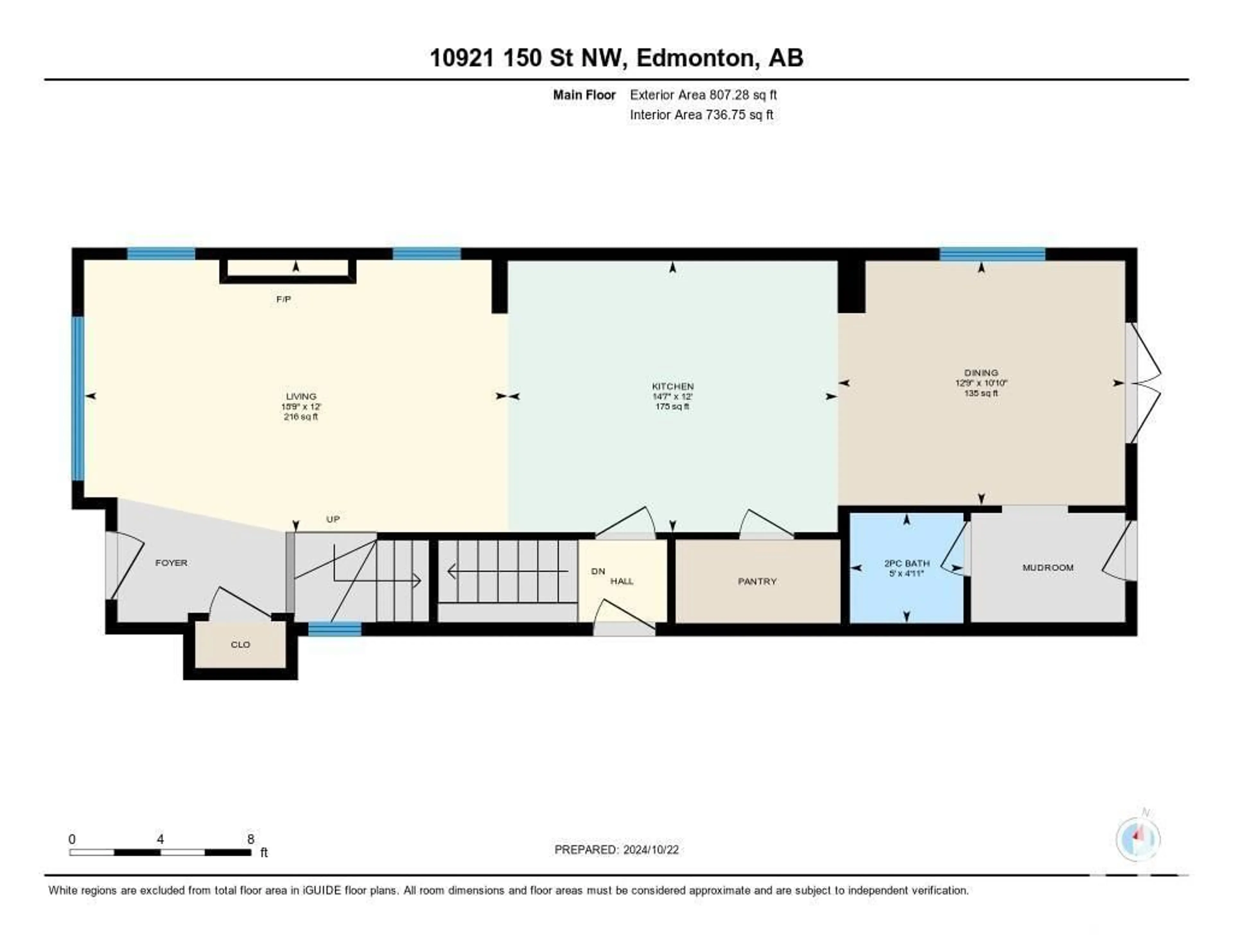 Floor plan for 10921 150 ST NW, Edmonton Alberta T5P1R8