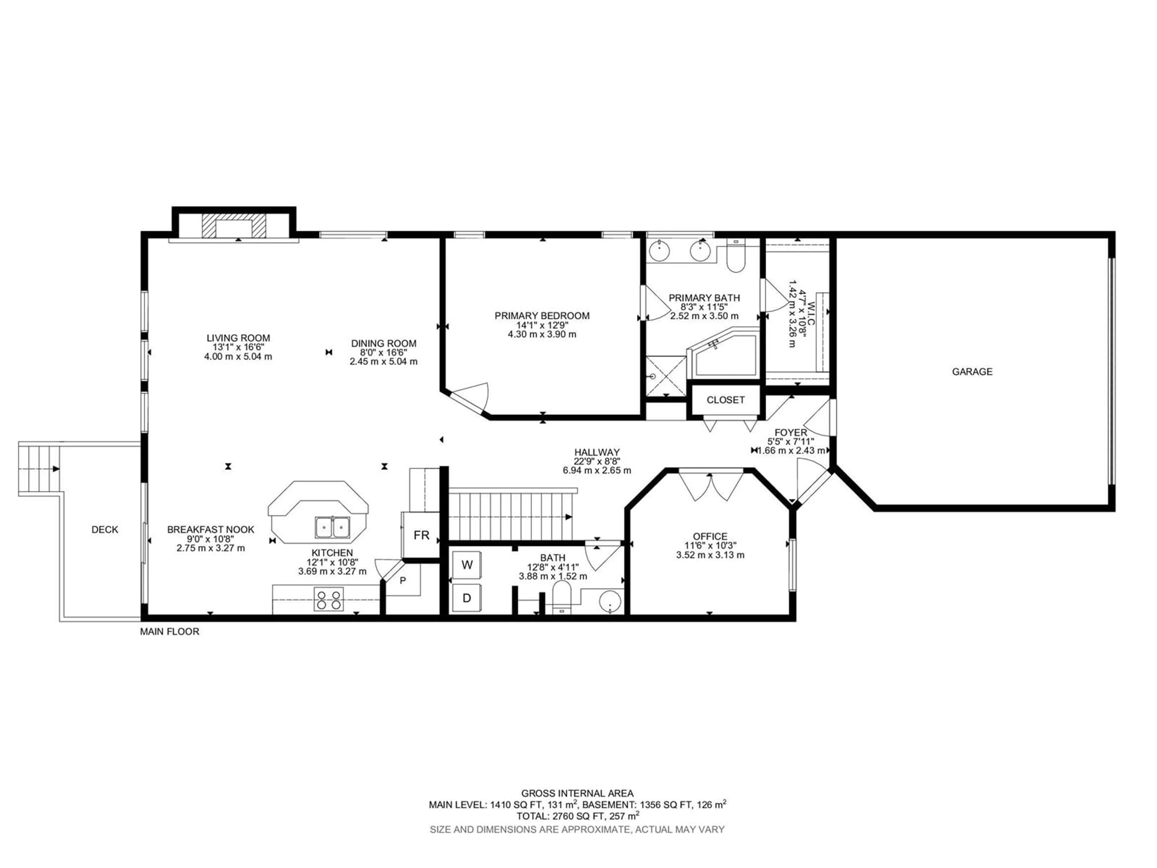 Floor plan for #6 841 156 ST NW, Edmonton Alberta T6R0B3