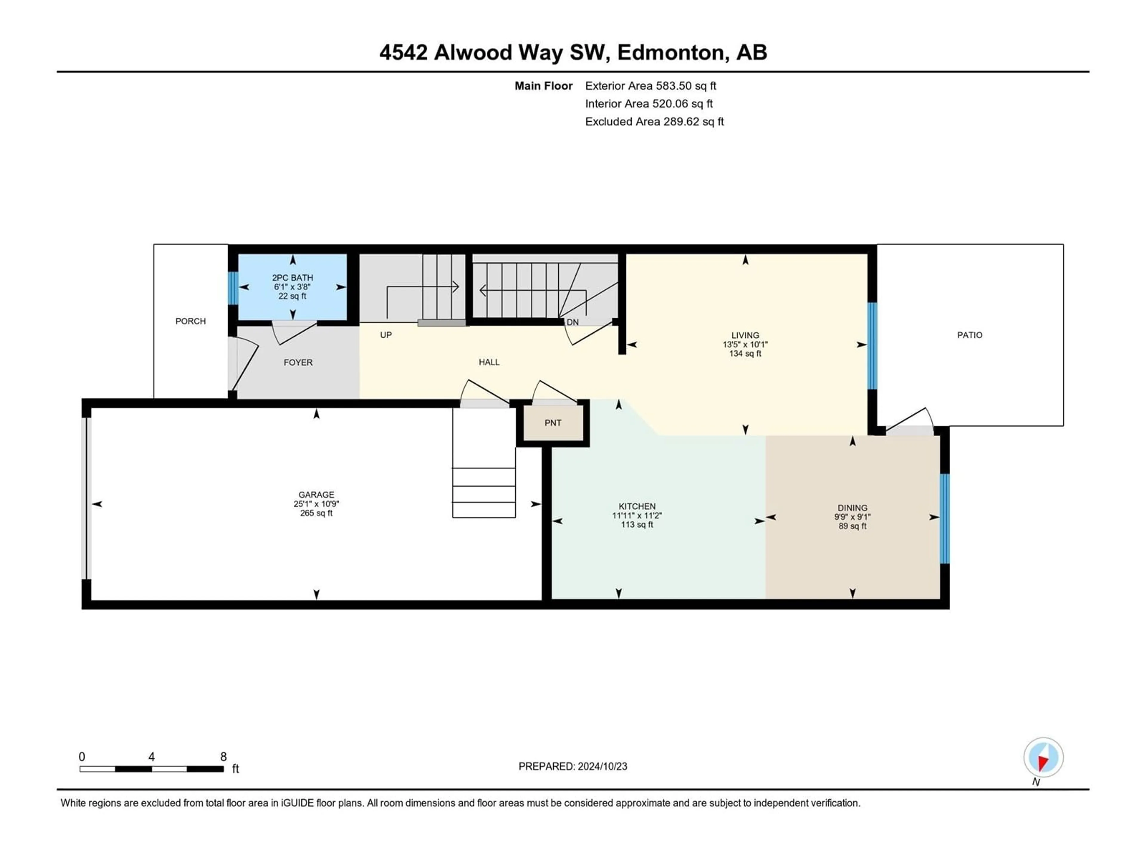 Floor plan for 4542 ALWOOD WY SW, Edmonton Alberta T6W3A1