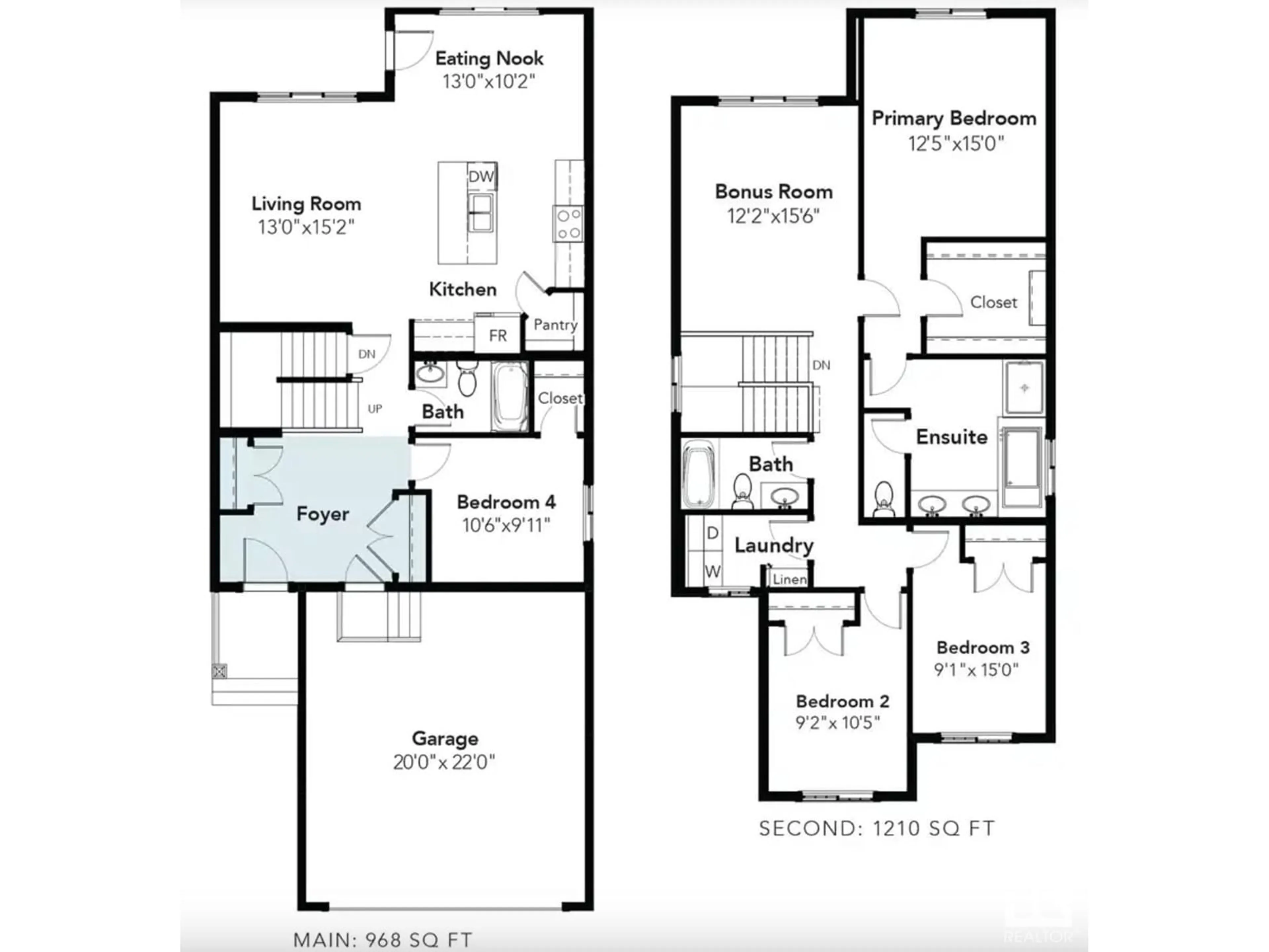 Floor plan for 19046 20A AV NW, Edmonton Alberta T6M3A8