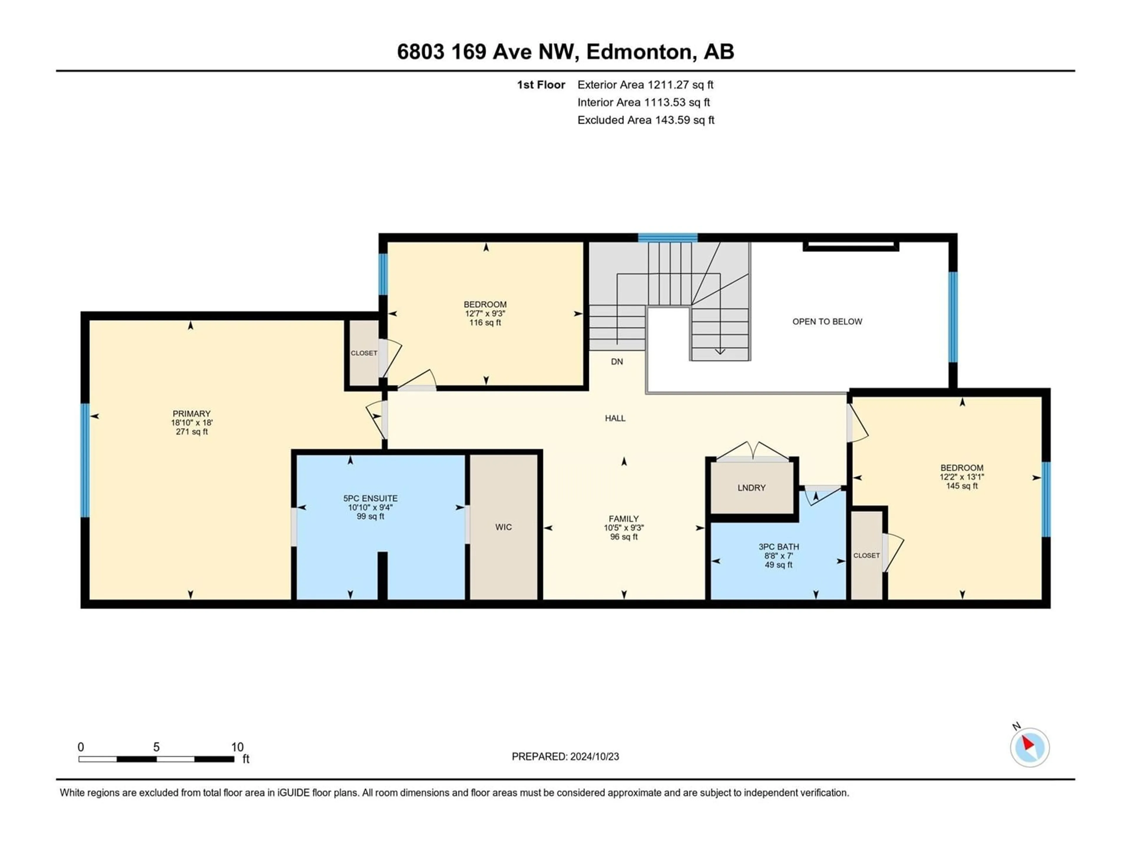 Floor plan for 6803 169 AV NW, Edmonton Alberta T5Z0H2