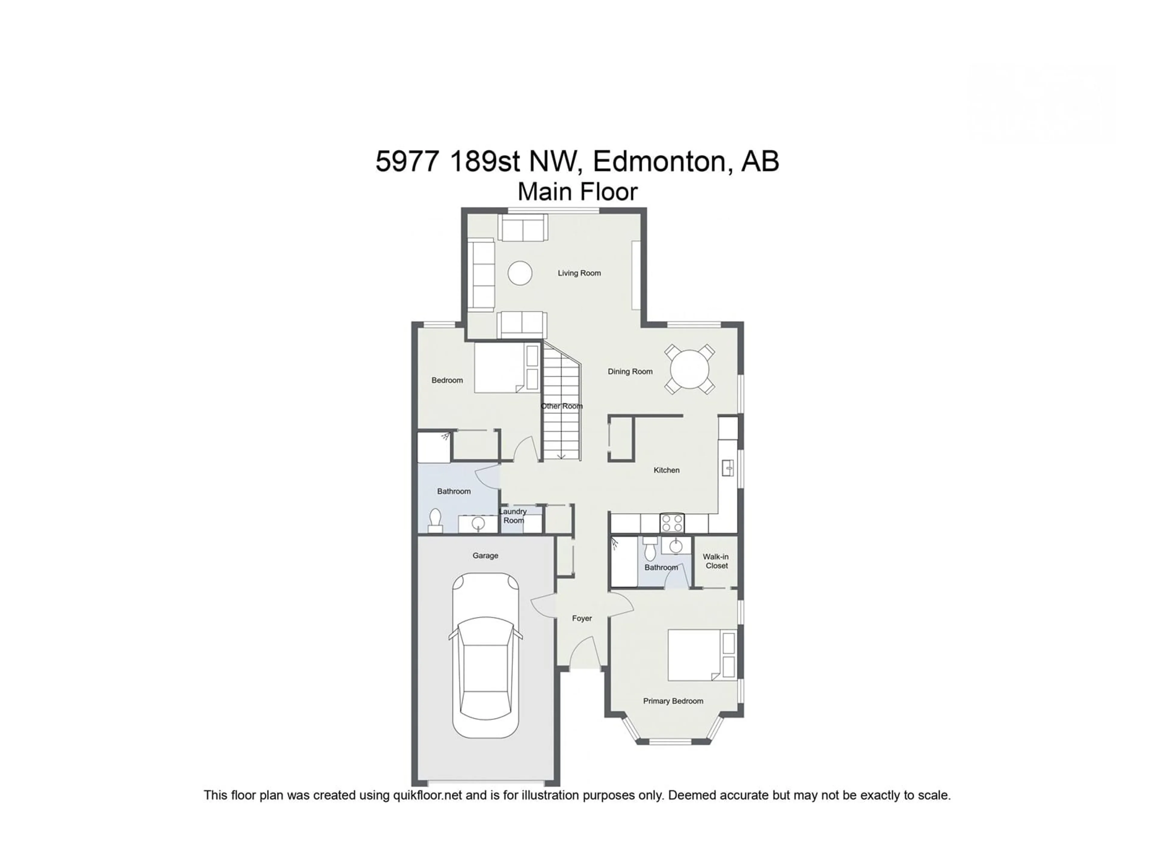 Floor plan for 5977 189 ST NW, Edmonton Alberta T6M2J1