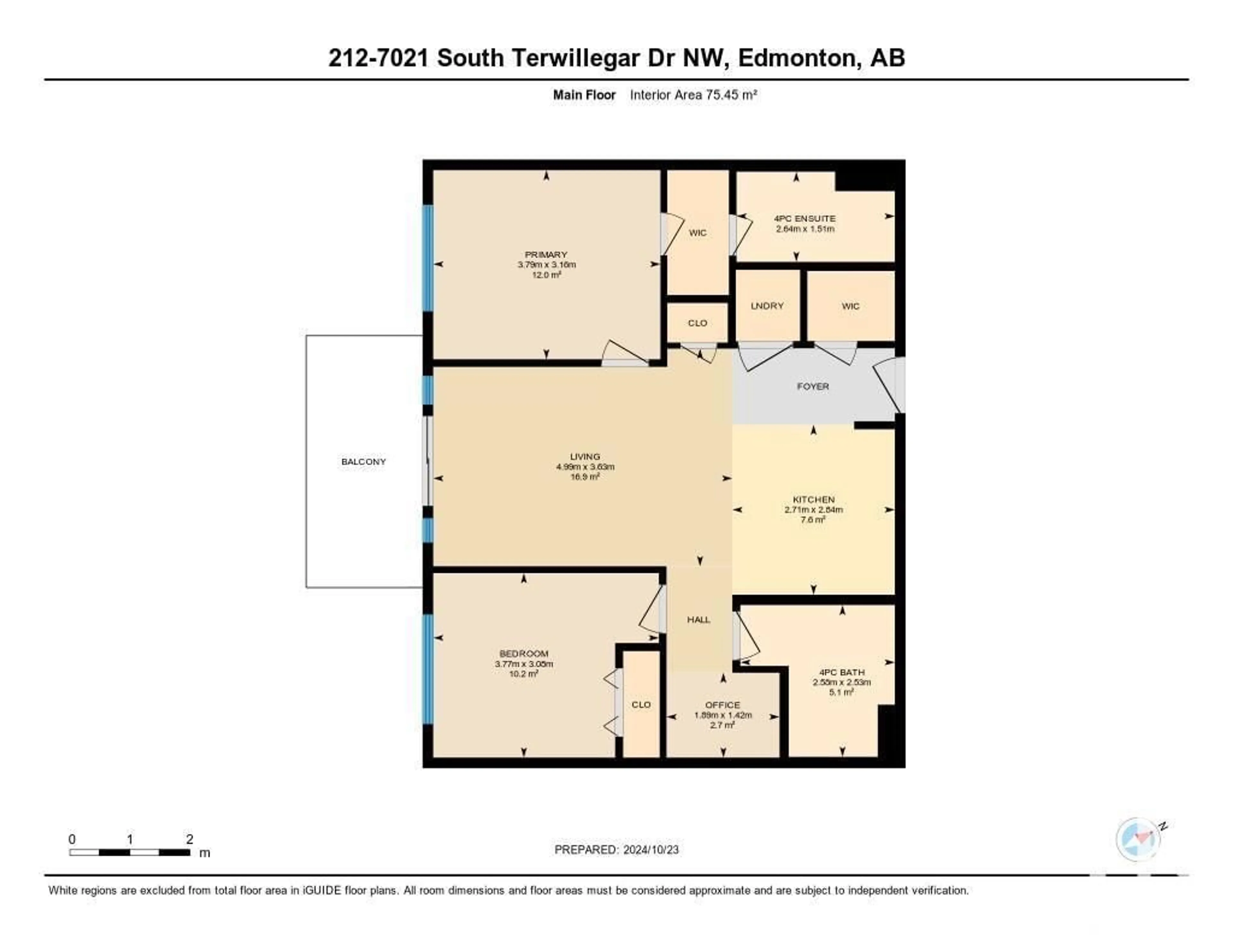 Floor plan for #212 7021 SOUTH TERWILLEGAR DR NW, Edmonton Alberta T6R0W5