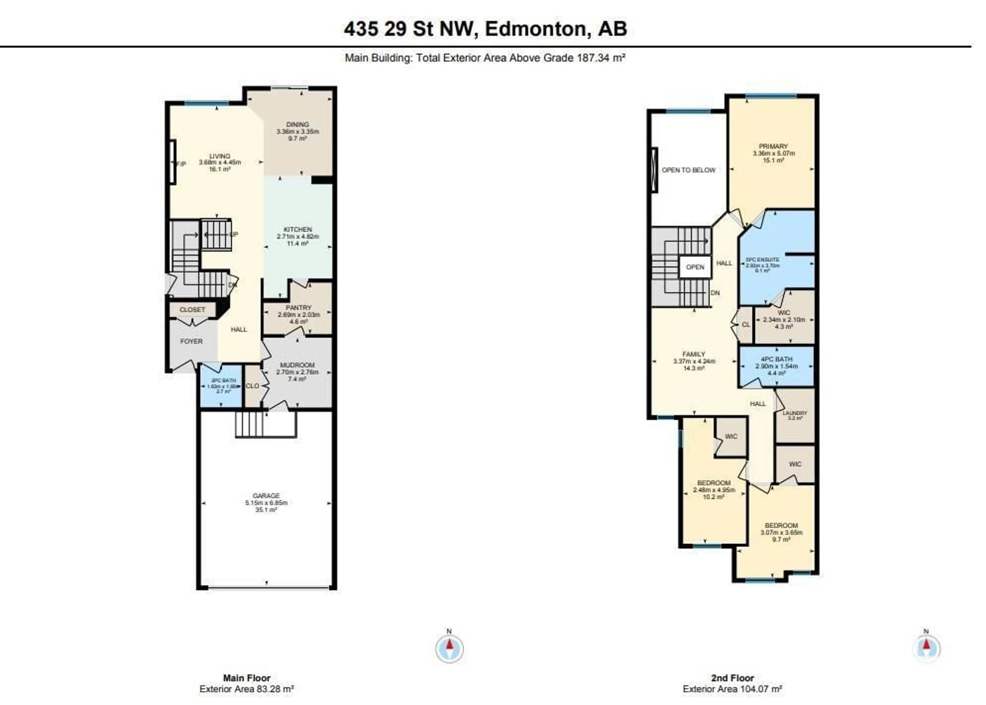 Floor plan for 435 29 ST SW, Edmonton Alberta T6X3E8